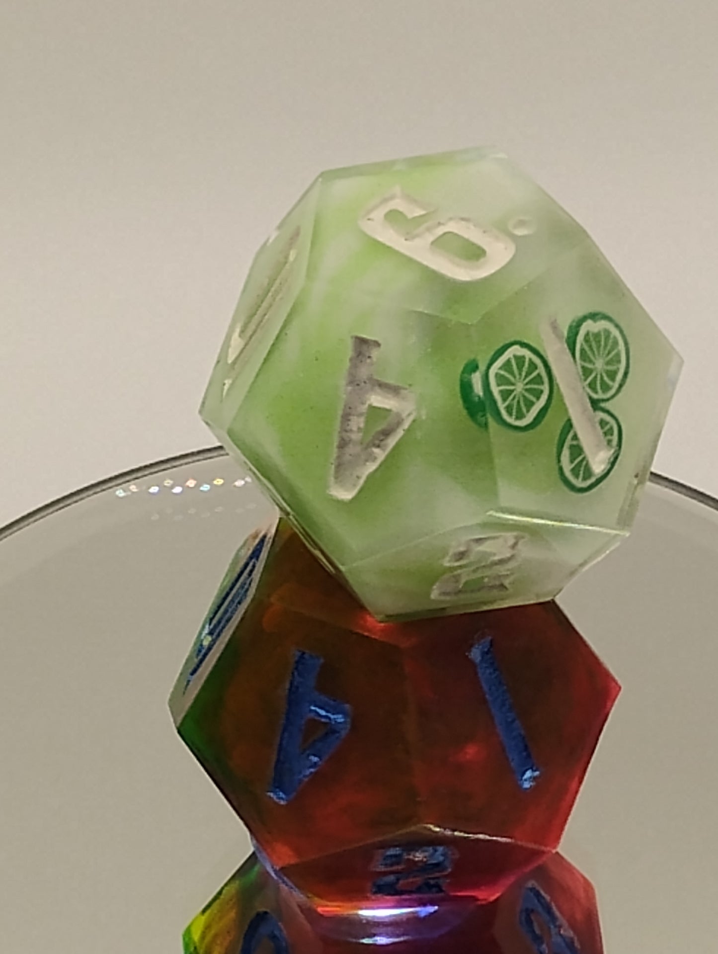 XL Daggerheart d12 Dice by Nat 20 Dicery for Daggerheart by Critical Role – Limecream Reverie Hope & Bloodroot Shimmer Fear | Oversized D&D Dice Set
