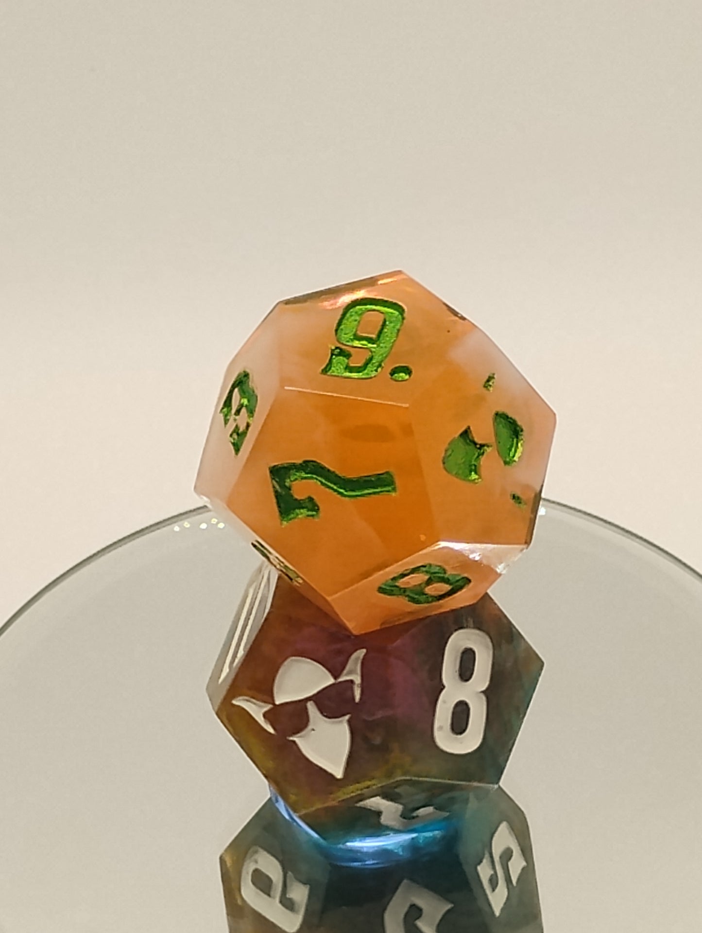 Daggerheart Twin d12 Dice by Critical Role – Embercloud Hope & Deepwood Shimmer Fear