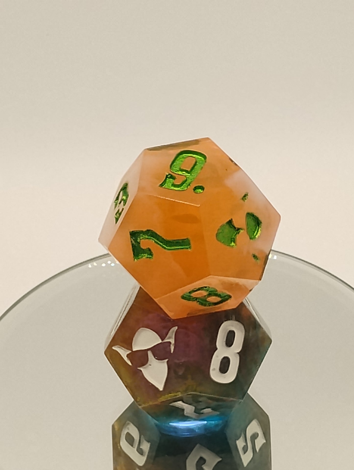 Daggerheart Twin d12 Dice by Critical Role – Embercloud Hope & Deepwood Shimmer Fear