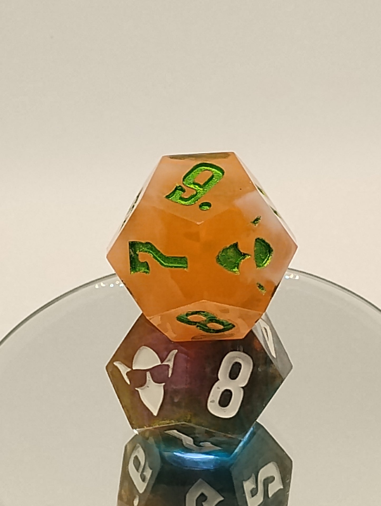 Daggerheart Twin d12 Dice by Critical Role – Embercloud Hope & Deepwood Shimmer Fear