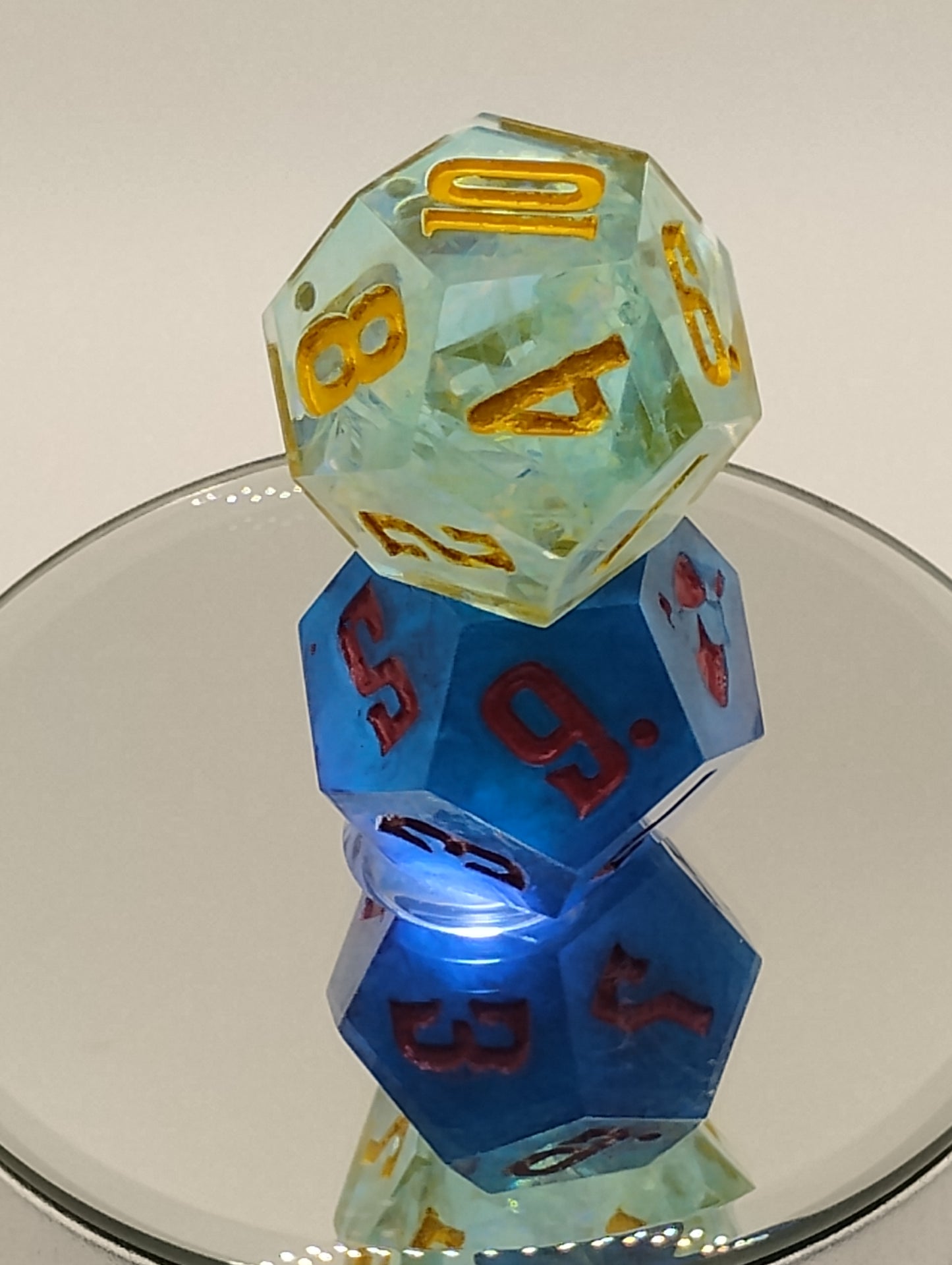 Daggerheart Twin d12 Dice for Dungeons & Dragons – Aqua Shimmer Hope & Midnight Fear