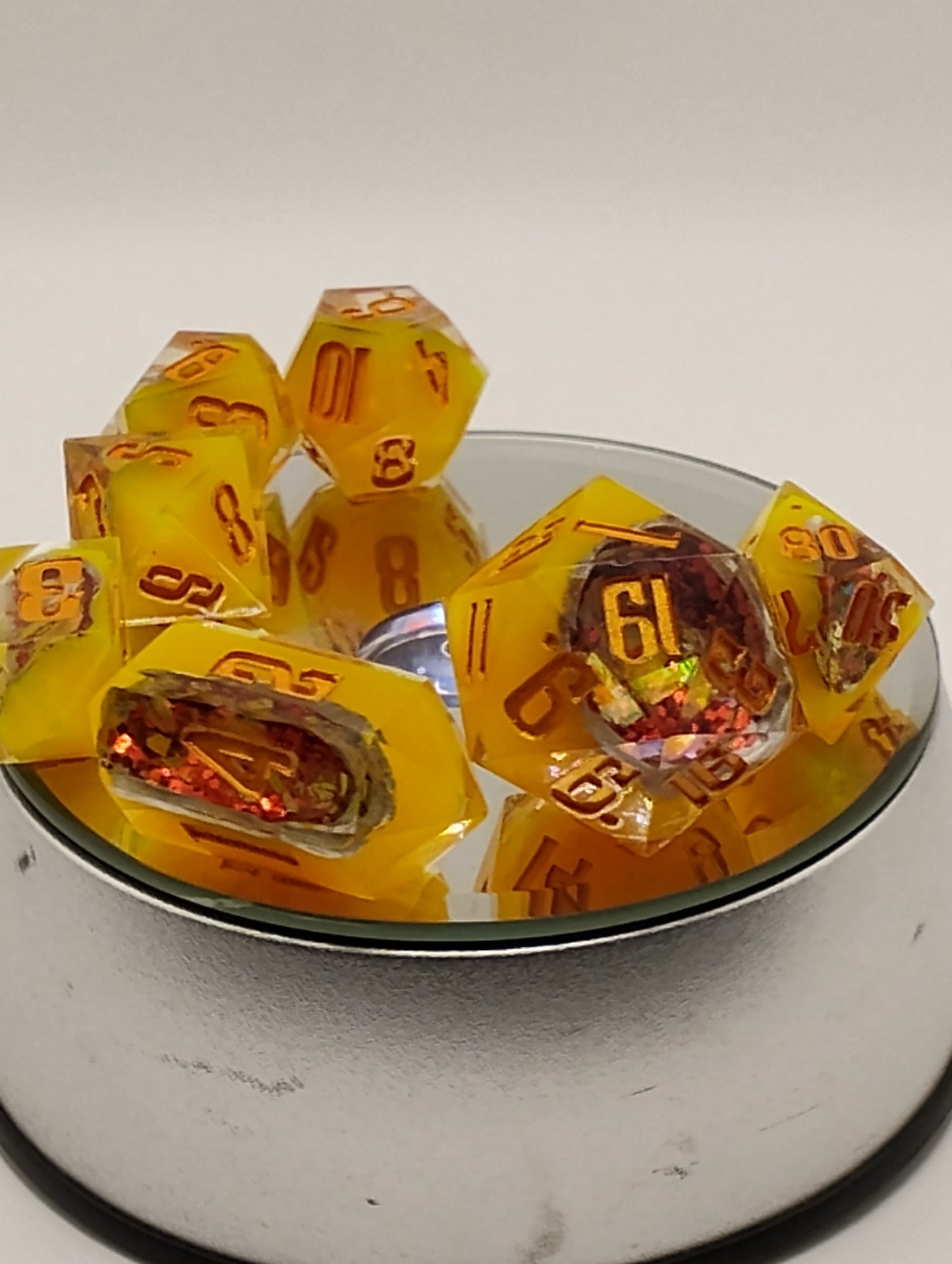 Sunfire Geode Dice Set - Dnd Dice set for TTRPGs