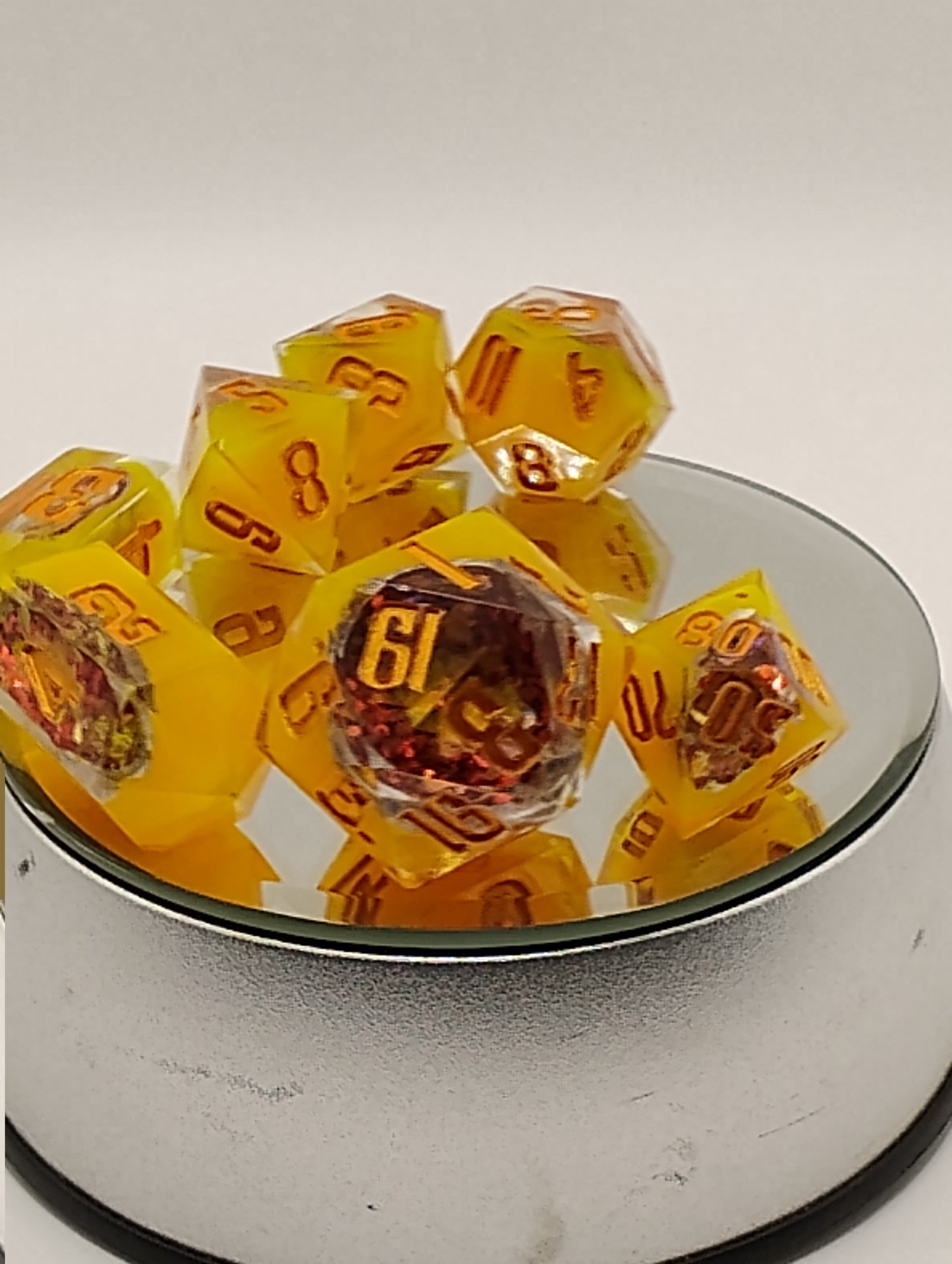Sunfire Geode Dice Set - Dnd Dice set for TTRPGs