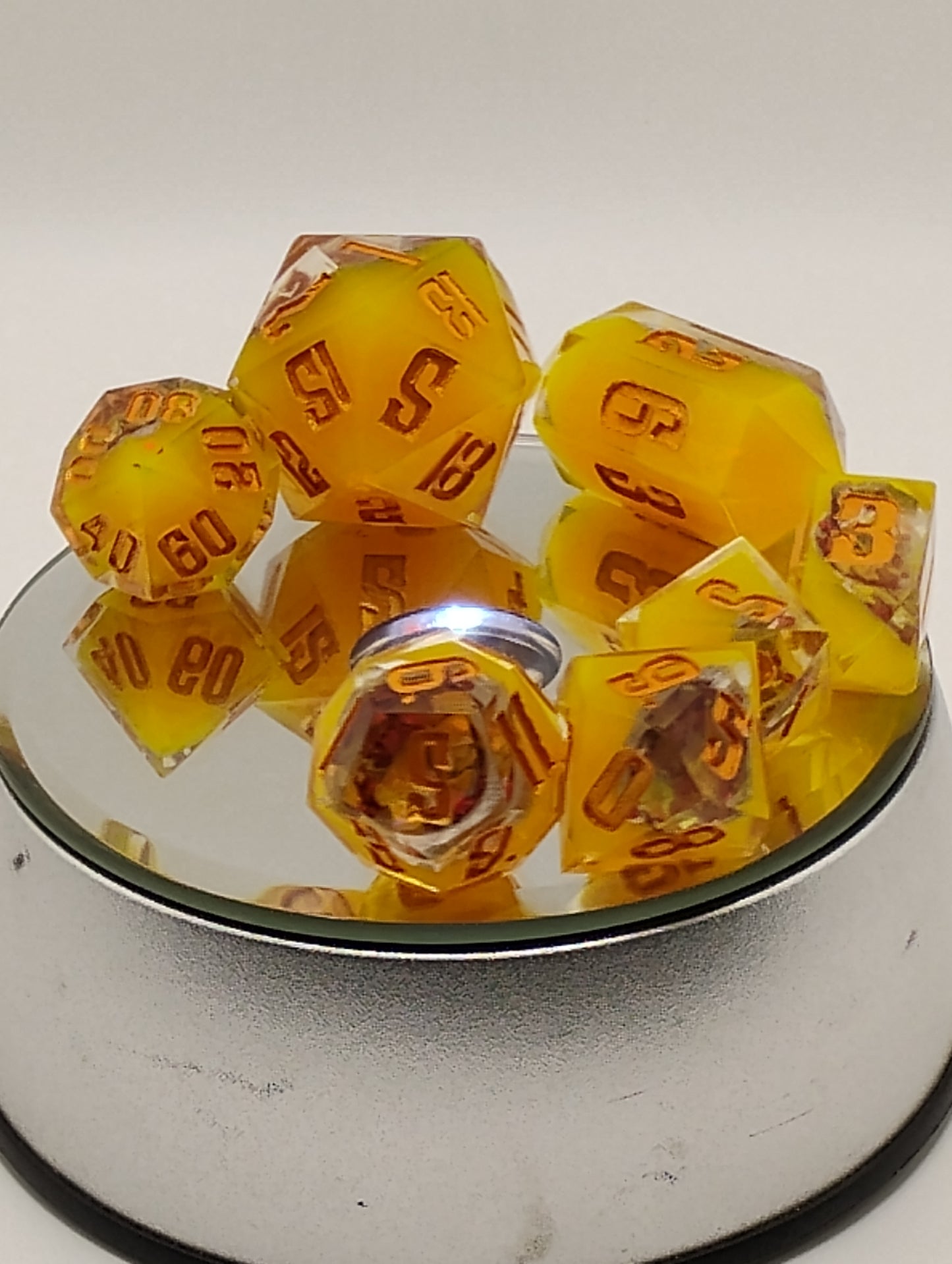 Sunfire Geode Dice Set - Dnd Dice set for TTRPGs