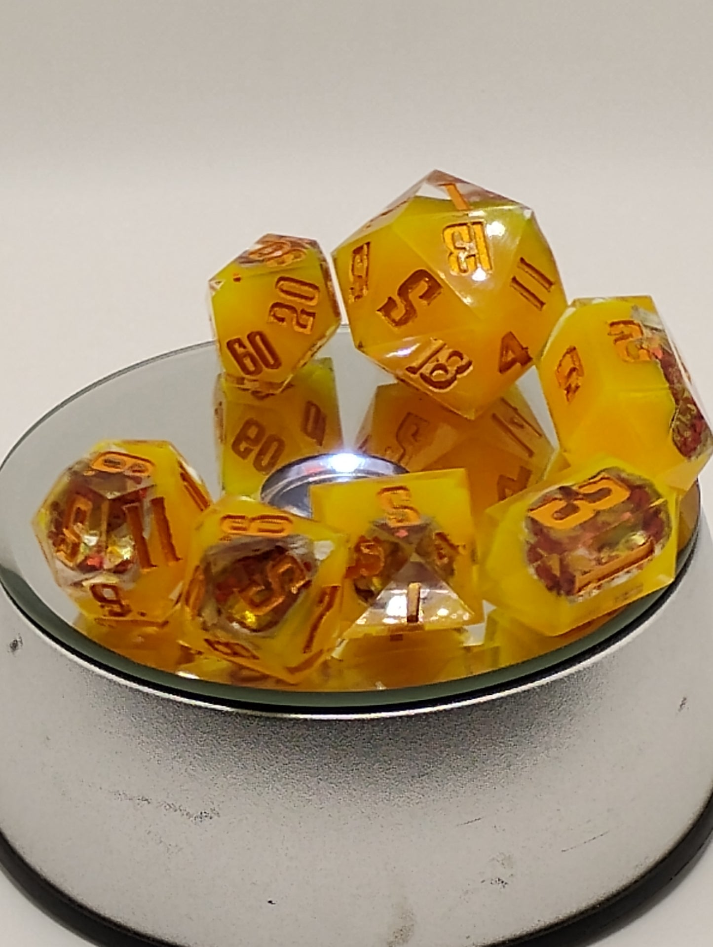 Sunfire Geode Dice Set - Dnd Dice set for TTRPGs