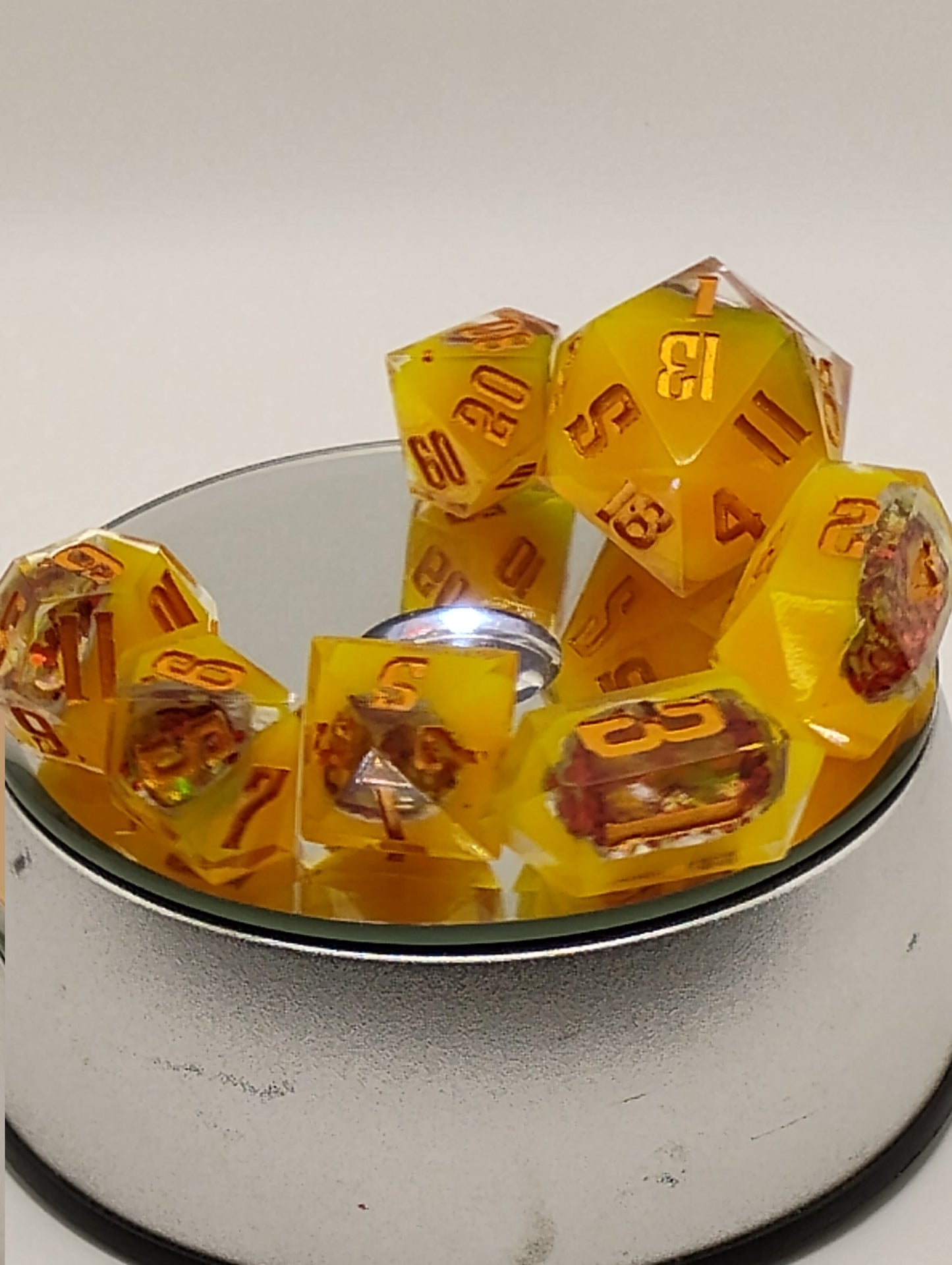 Sunfire Geode Dice Set - Dnd Dice set for TTRPGs
