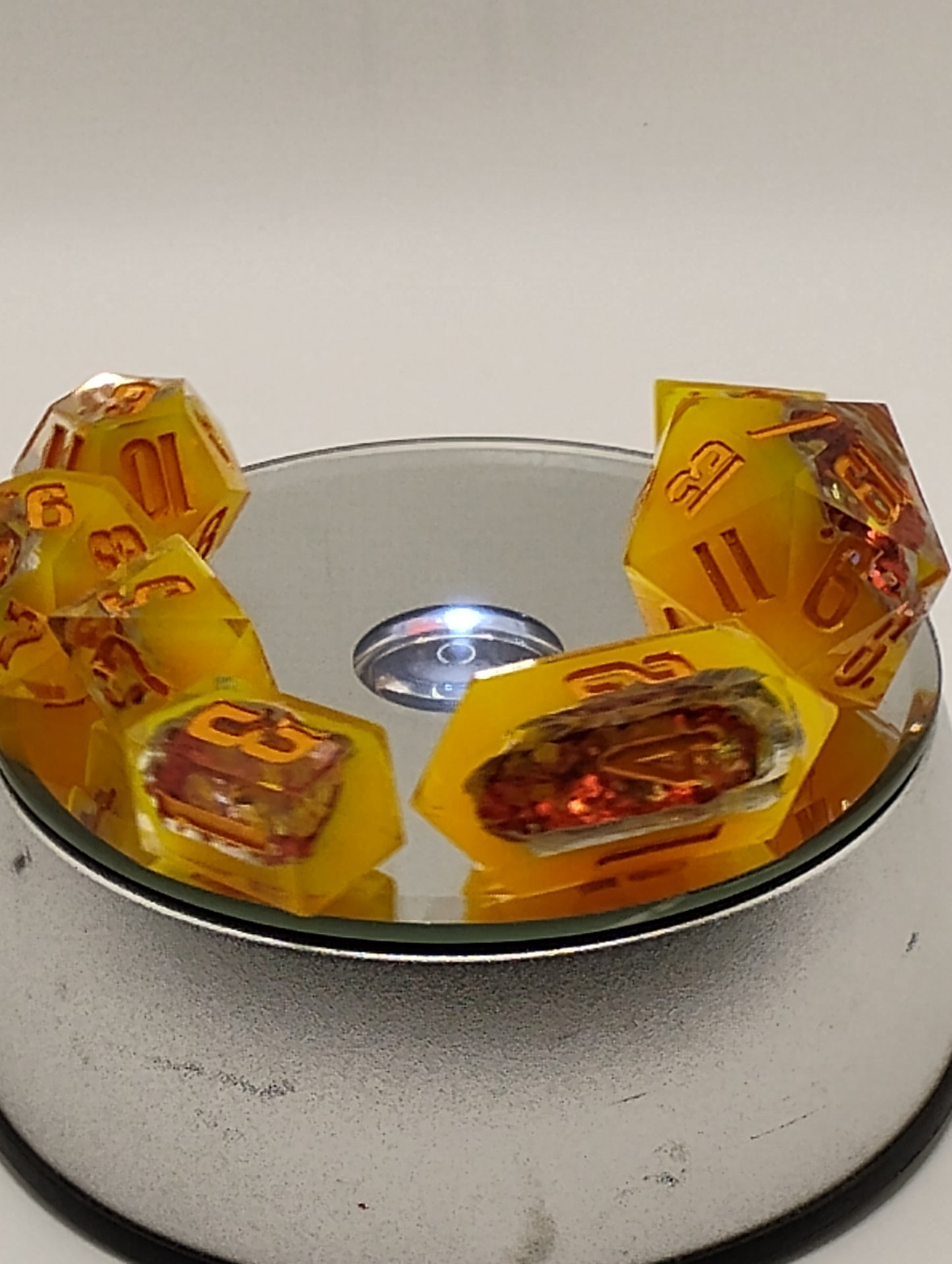 Sunfire Geode Dice Set - Dnd Dice set for TTRPGs