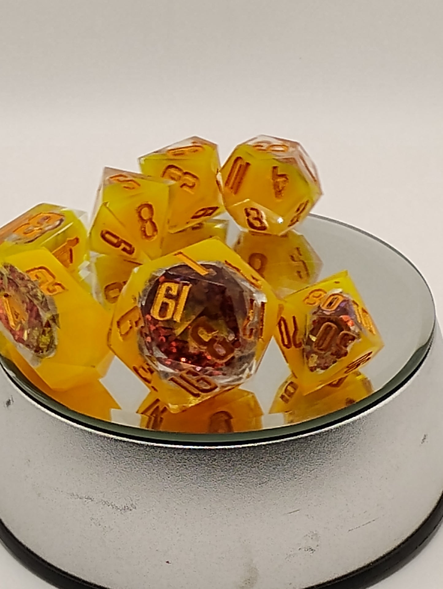 Sunfire Geode Dice Set - Dnd Dice set for TTRPGs