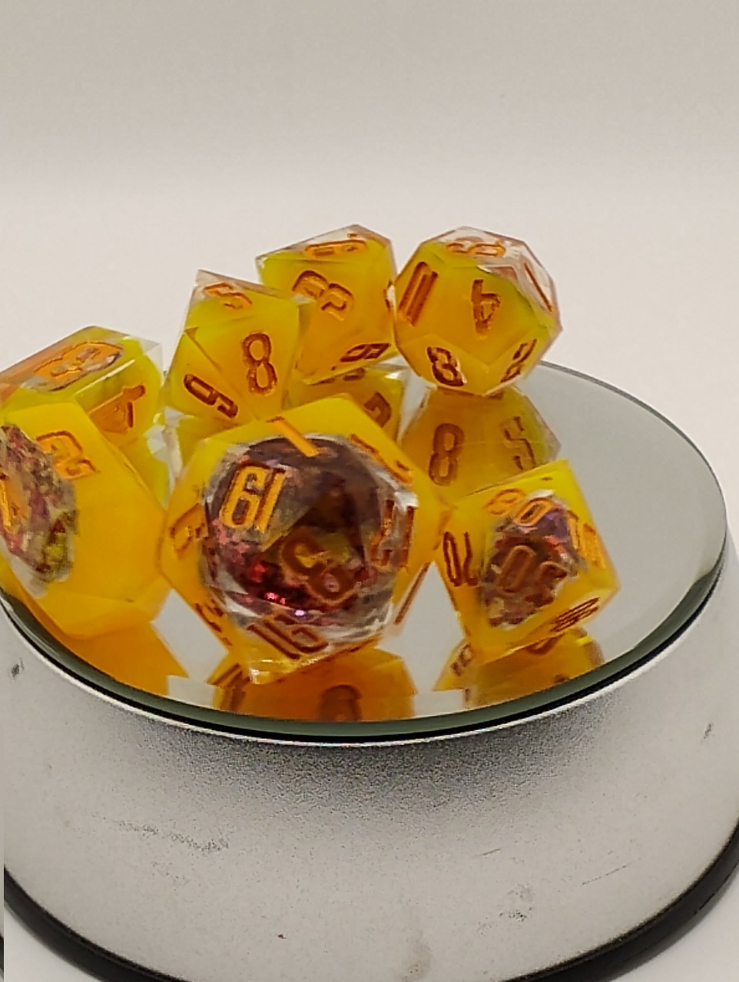 Sunfire Geode Dice Set - Dnd Dice set for TTRPGs