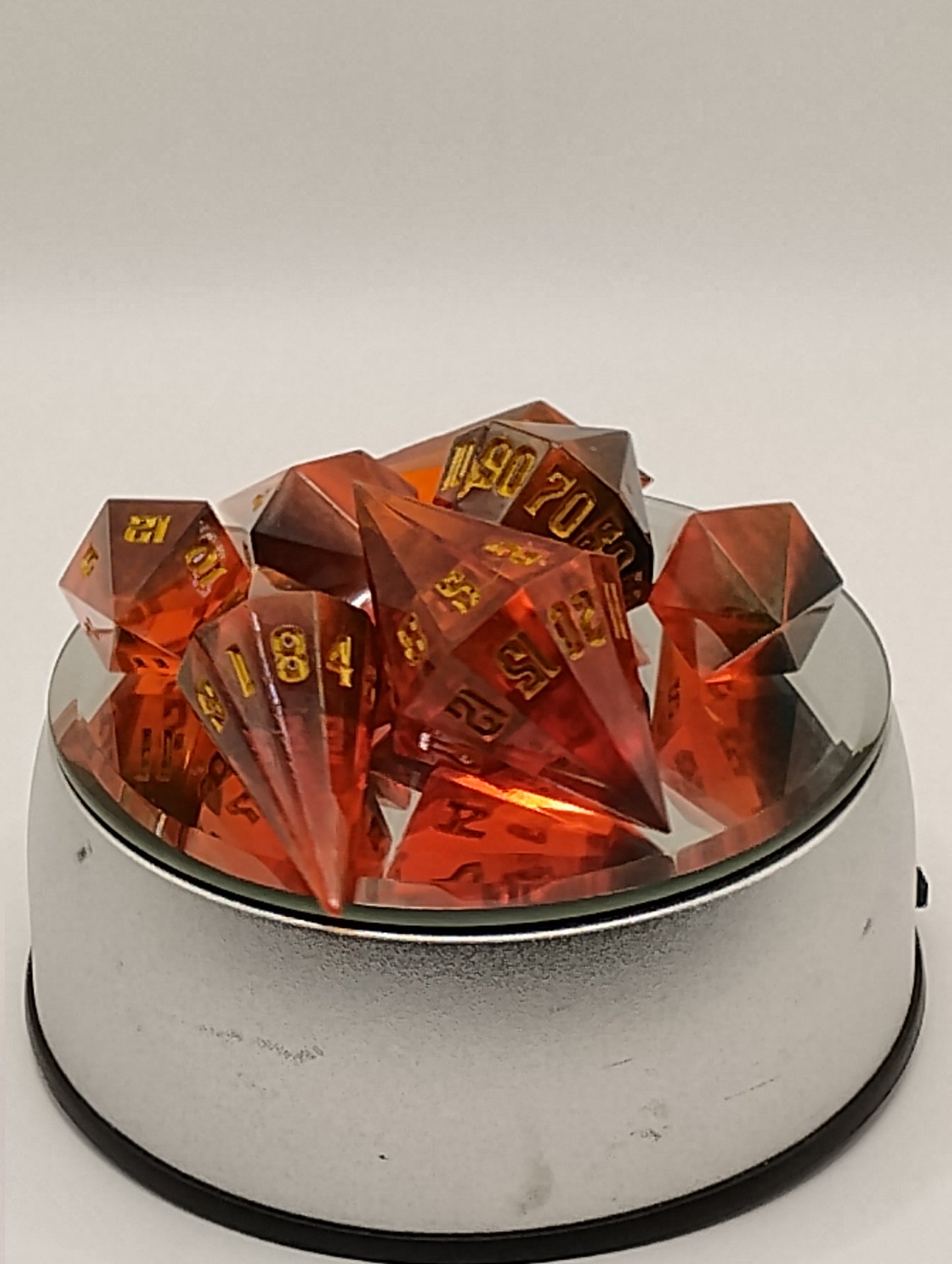 Bloodthirsty Crystal Black and Crimson Red DnD Dice Set – RPG Dice with Gold Numbers for Dungeons & Dragons andTTRPGs