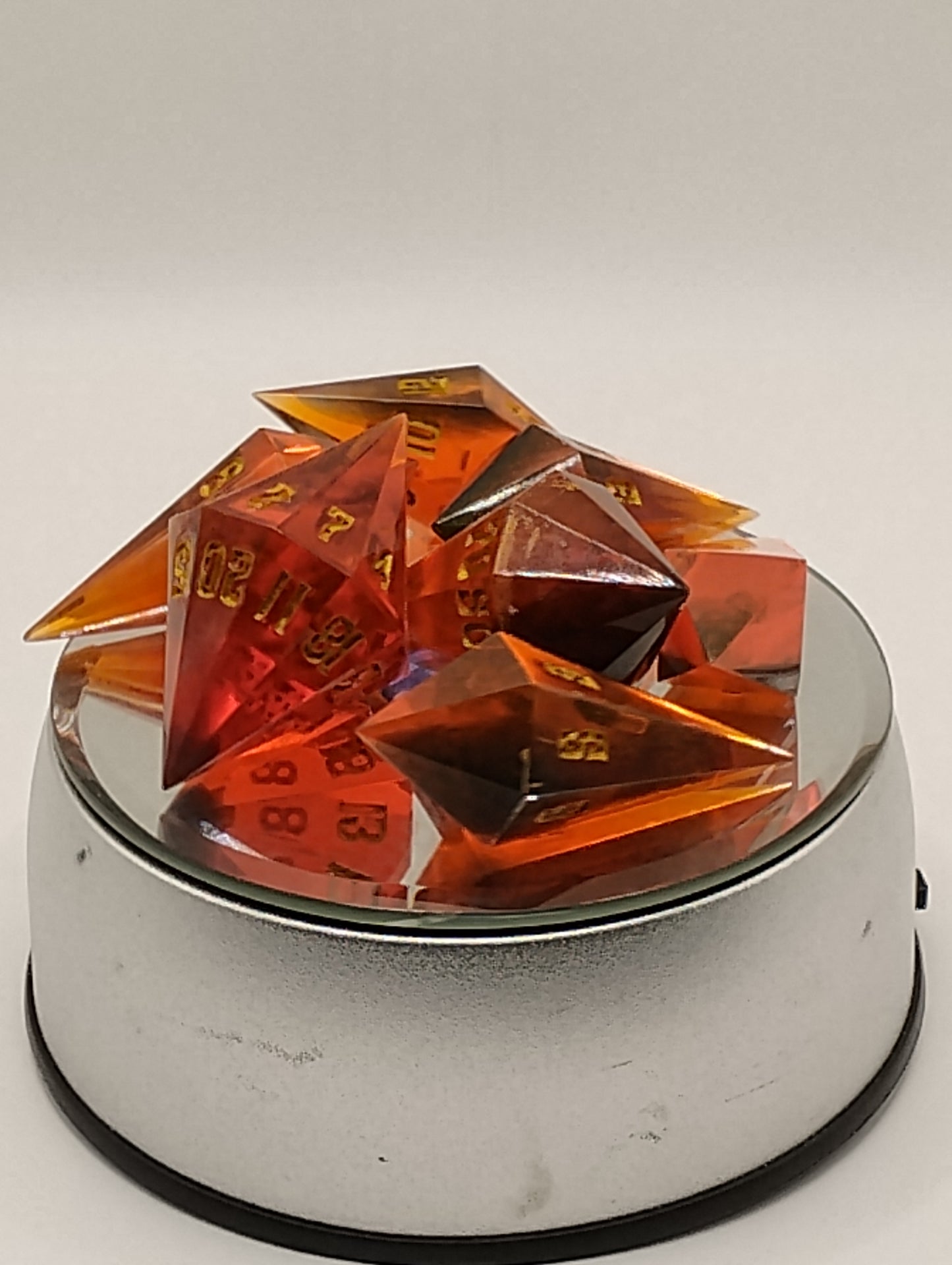 Bloodthirsty Crystal Black and Crimson Red DnD Dice Set – RPG Dice with Gold Numbers for Dungeons & Dragons andTTRPGs
