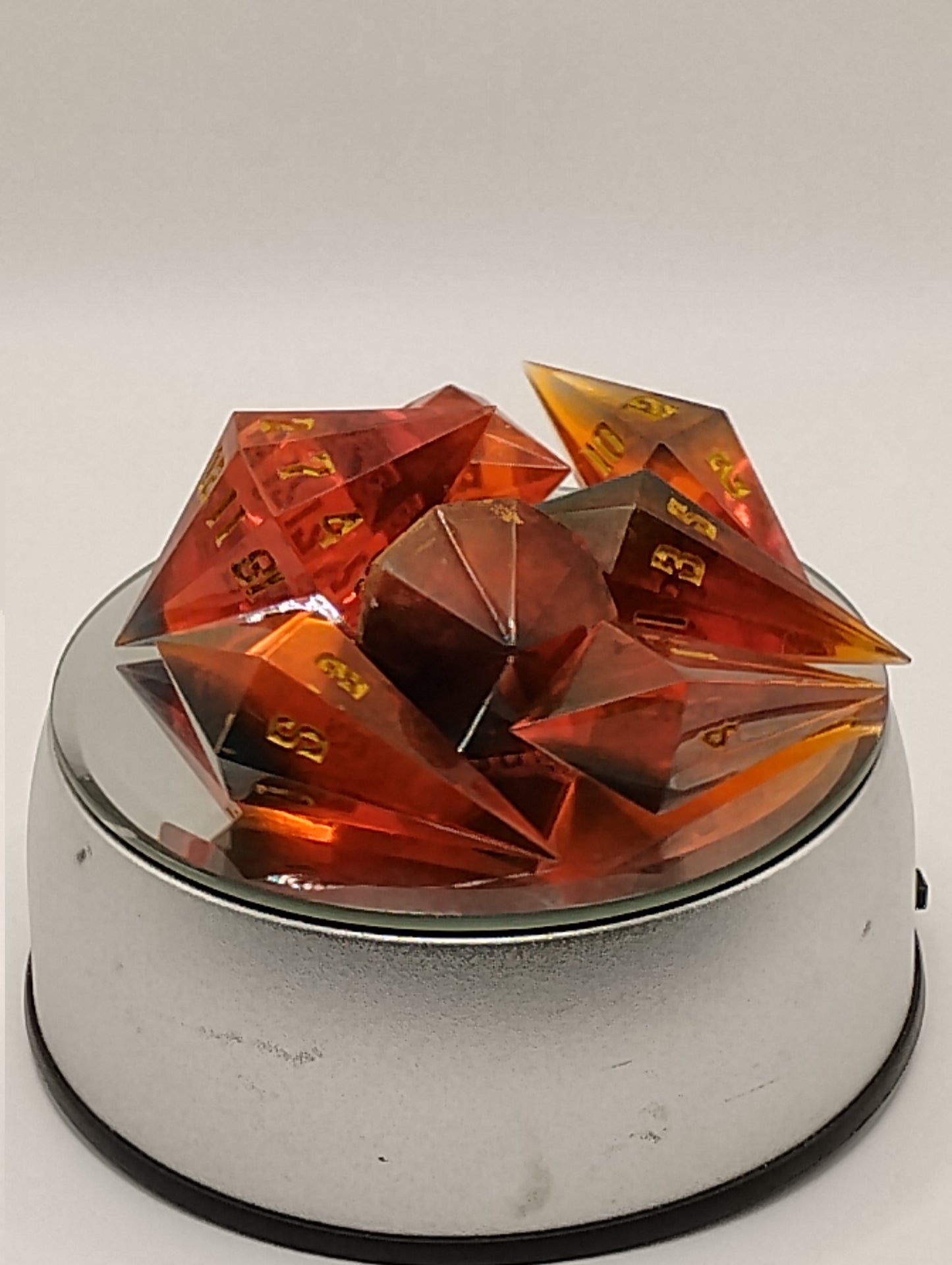 Bloodthirsty Crystal Black and Crimson Red DnD Dice Set – RPG Dice with Gold Numbers for Dungeons & Dragons andTTRPGs