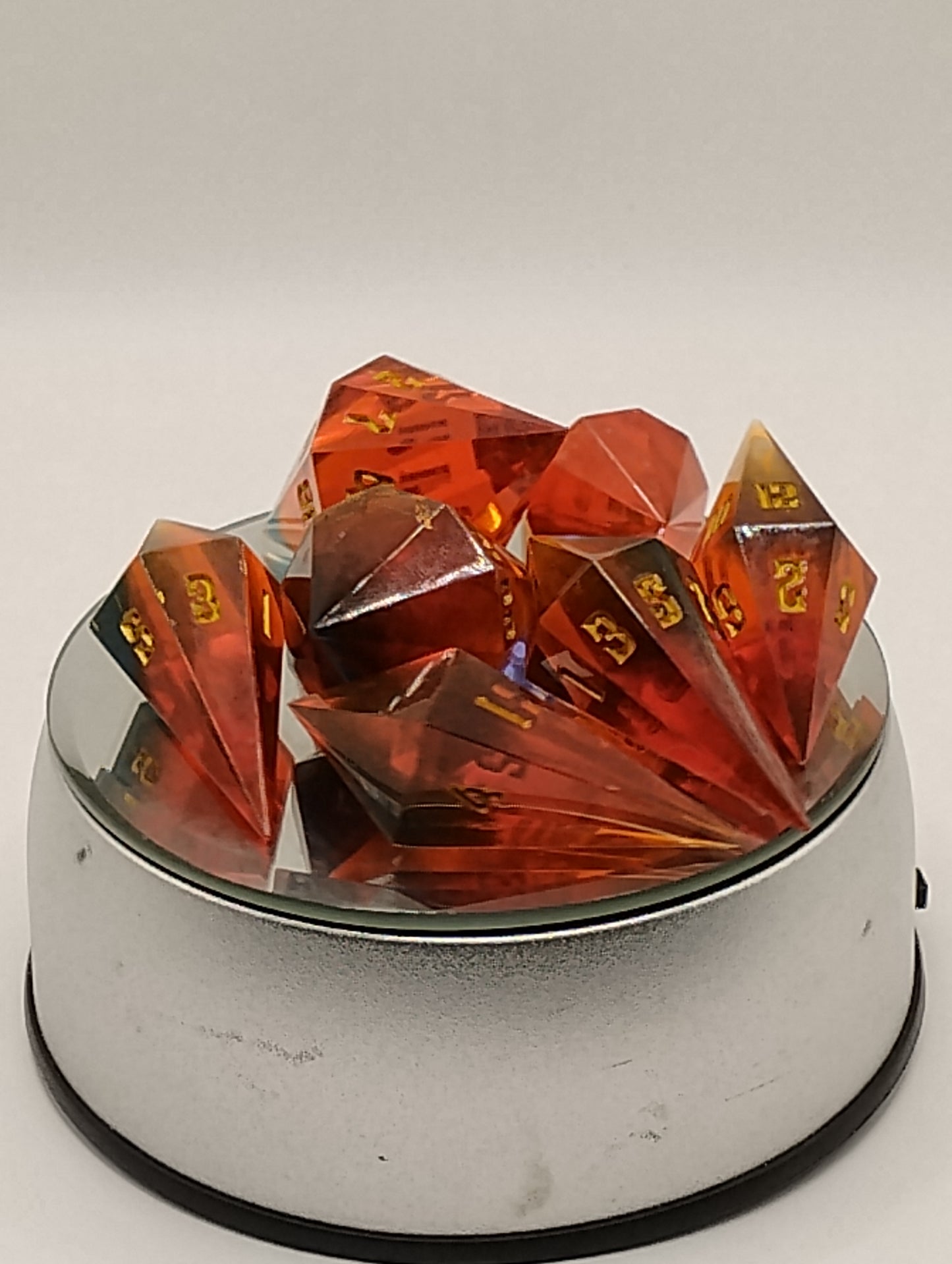 Bloodthirsty Crystal Black and Crimson Red DnD Dice Set – RPG Dice with Gold Numbers for Dungeons & Dragons andTTRPGs