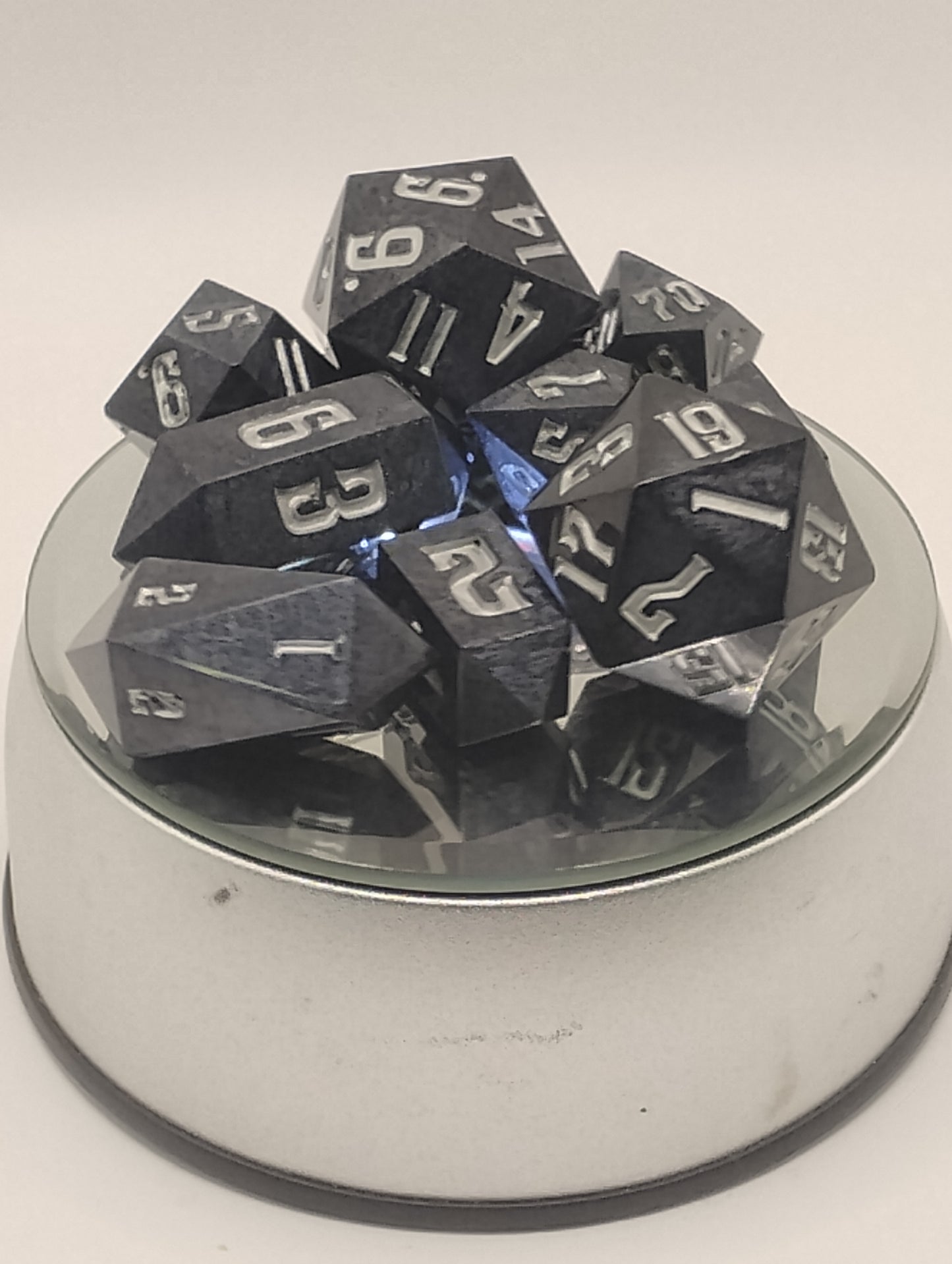 Official Licensed Handmade Dungeon Crawler Carl Dice Set | Black & Silver DCC RPG Dice for Dungeon Crawler Carl & D&D