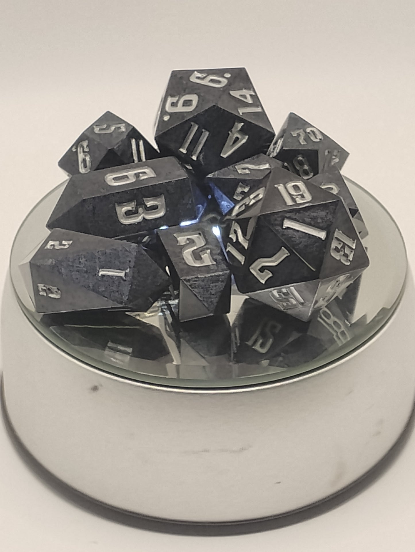 Official Licensed Handmade Dungeon Crawler Carl Dice Set | Black & Silver DCC RPG Dice for Dungeon Crawler Carl & D&D