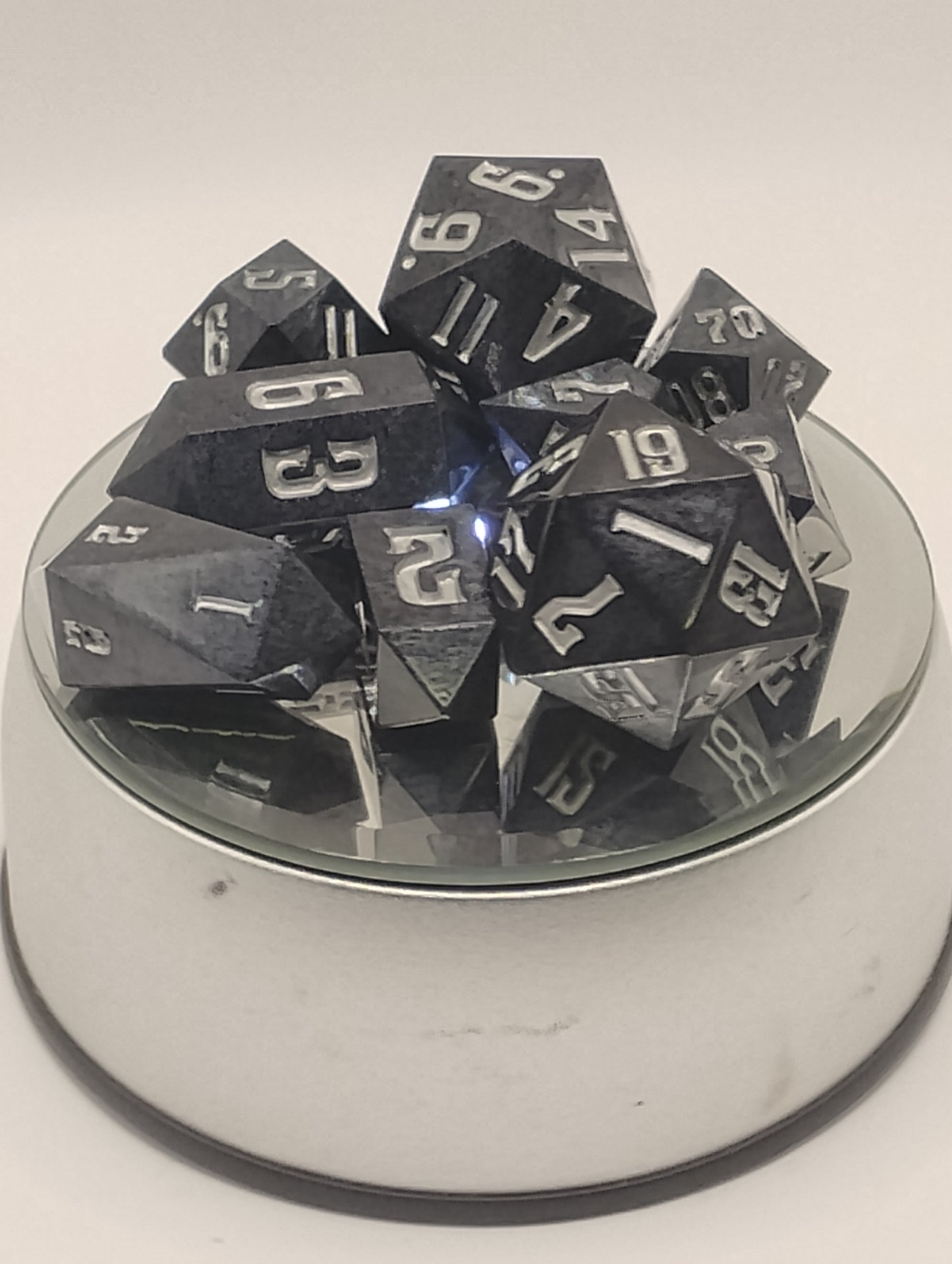Official Licensed Handmade Dungeon Crawler Carl Dice Set | Black & Silver DCC RPG Dice for Dungeon Crawler Carl & D&D