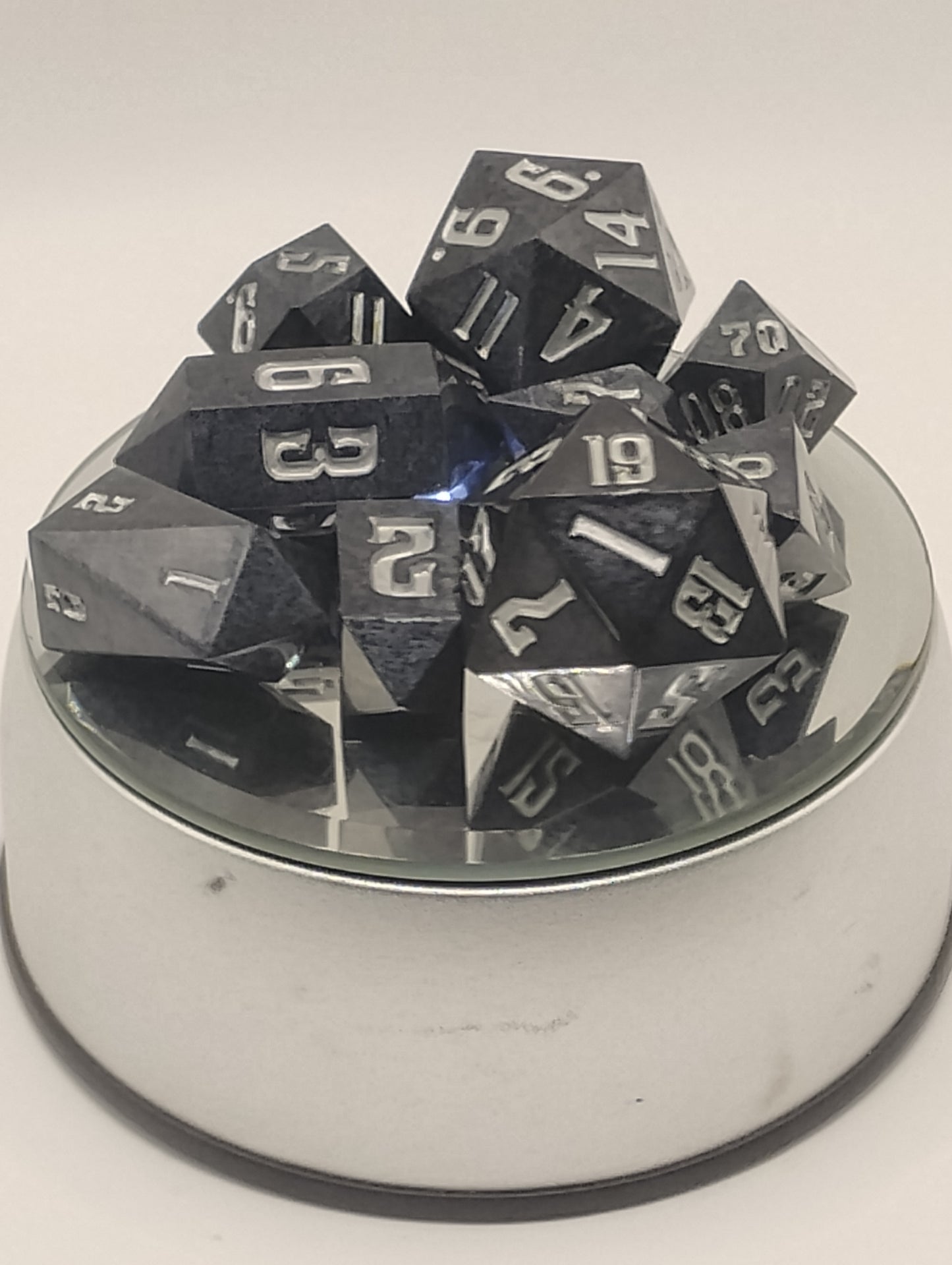 Official Licensed Handmade Dungeon Crawler Carl Dice Set | Black & Silver DCC RPG Dice for Dungeon Crawler Carl & D&D