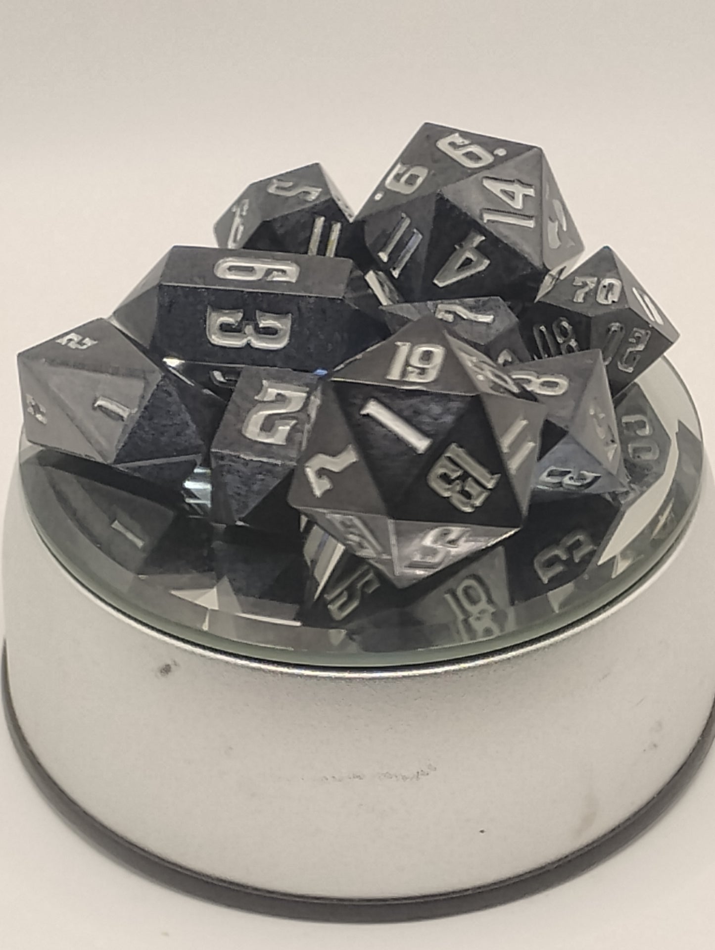 Official Licensed Handmade Dungeon Crawler Carl Dice Set | Black & Silver DCC RPG Dice for Dungeon Crawler Carl & D&D