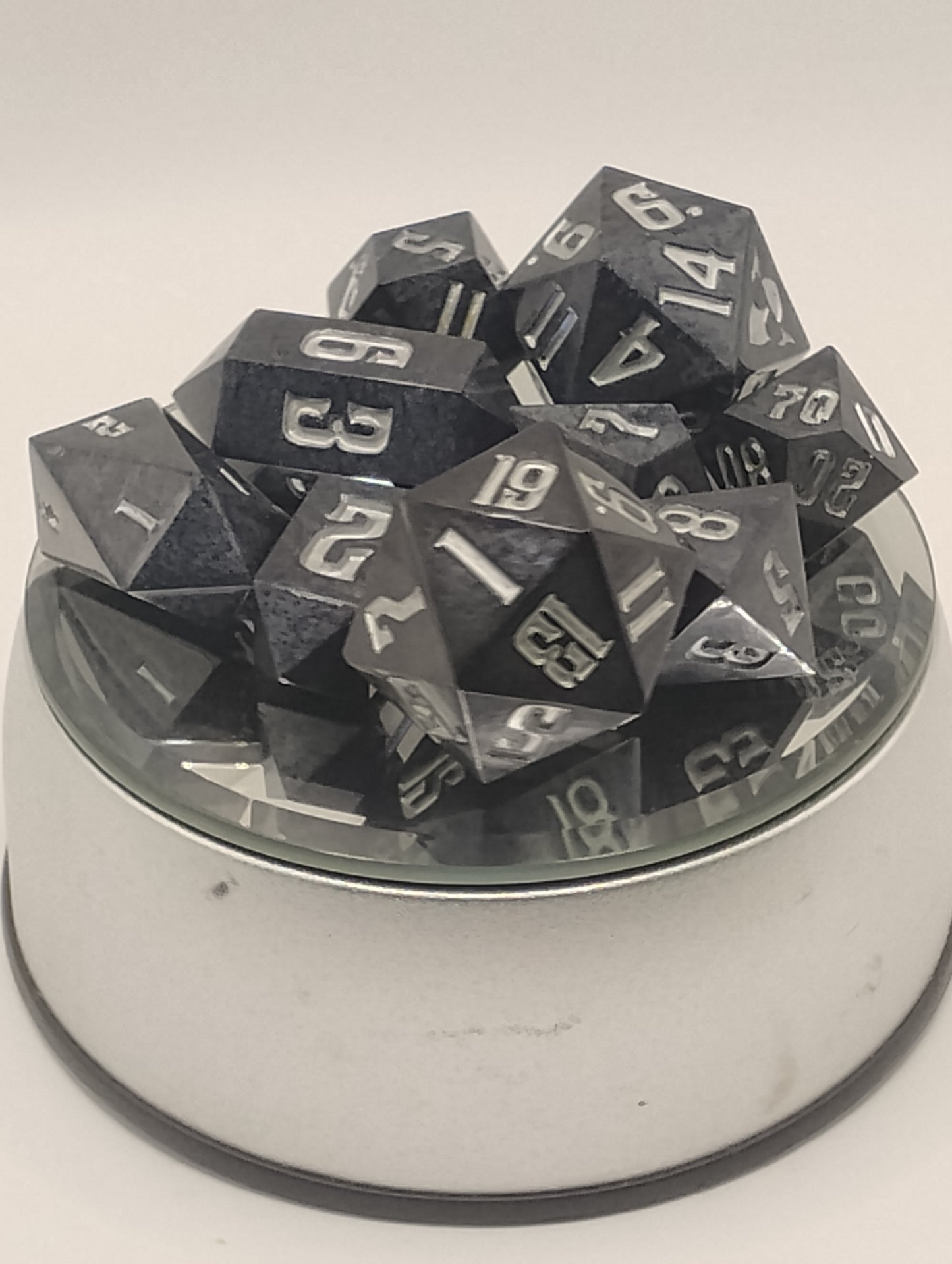 Official Licensed Handmade Dungeon Crawler Carl Dice Set | Black & Silver DCC RPG Dice for Dungeon Crawler Carl & D&D