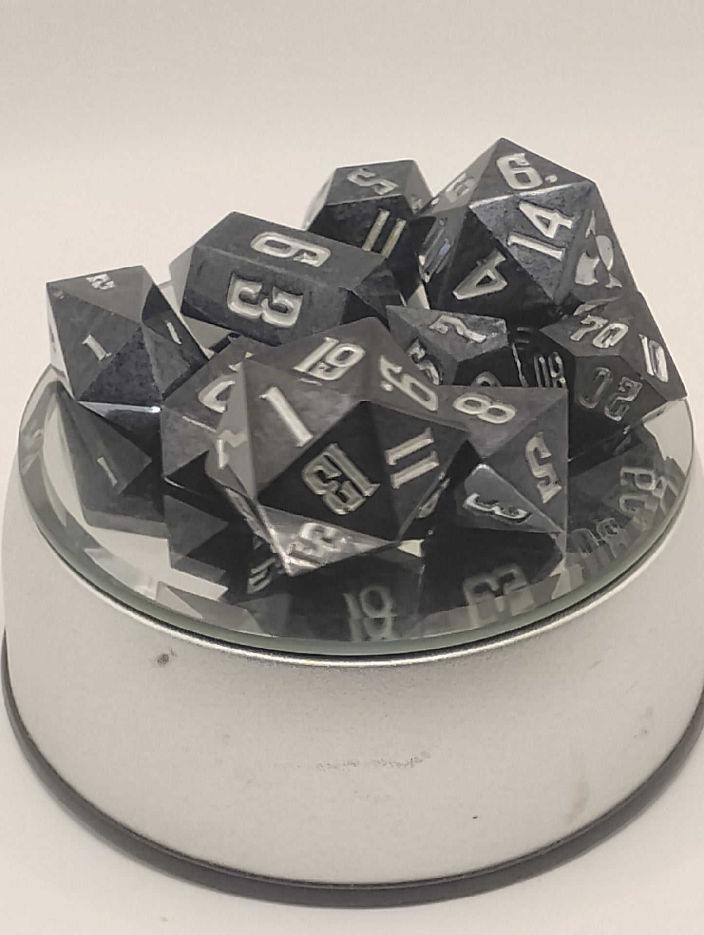 Official Licensed Handmade Dungeon Crawler Carl Dice Set | Black & Silver DCC RPG Dice for Dungeon Crawler Carl & D&D
