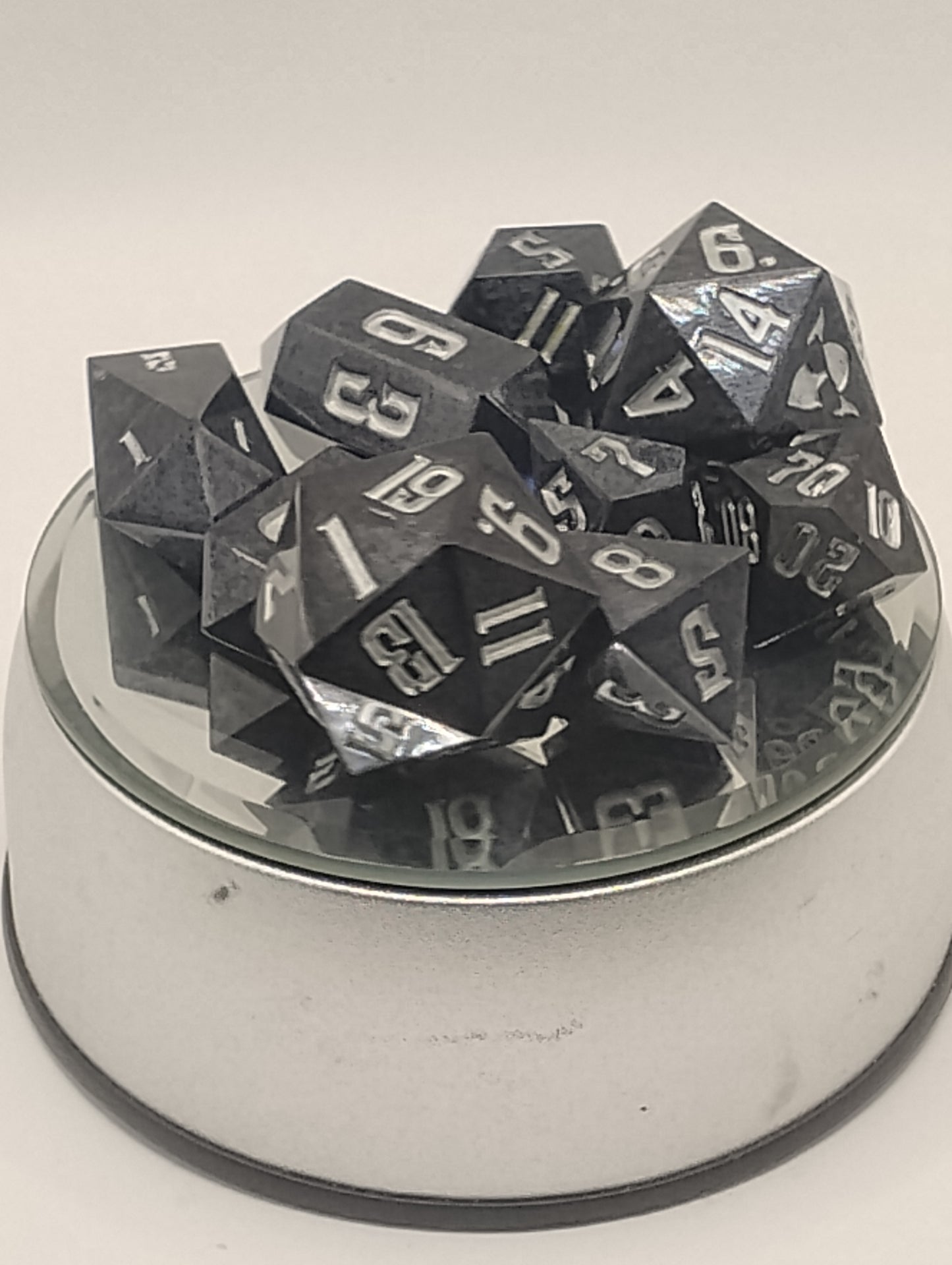 Official Licensed Handmade Dungeon Crawler Carl Dice Set | Black & Silver DCC RPG Dice for Dungeon Crawler Carl & D&D