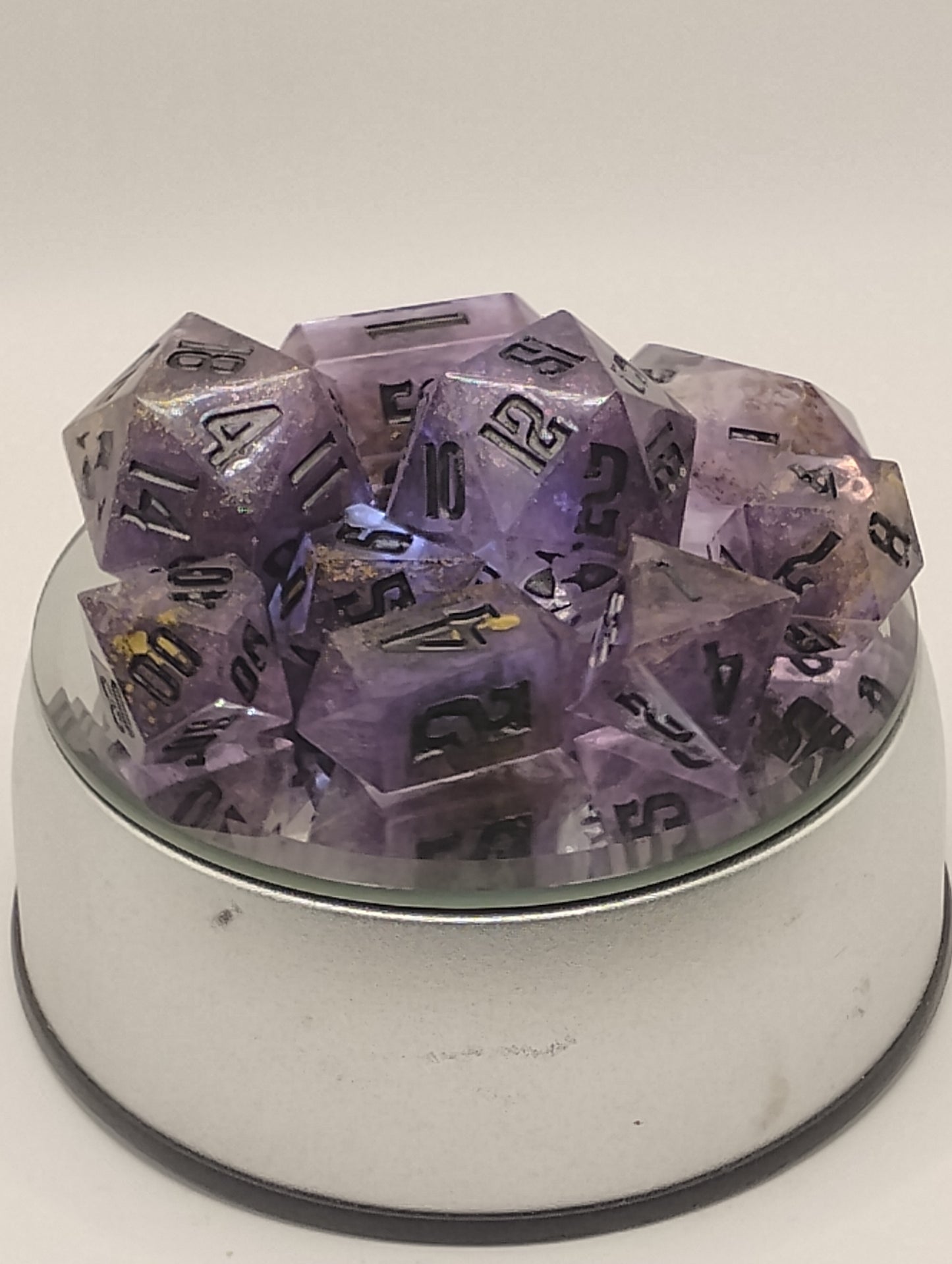 Official Licensed Handmade Dungeon Crawler Carl Dice Set | Purple & Black DCC Dice for Dungeon Crawler Carl, D&D & TTRPGs