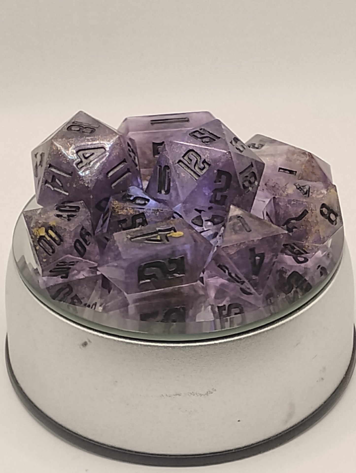 Official Licensed Handmade Dungeon Crawler Carl Dice Set | Purple & Black DCC Dice for Dungeon Crawler Carl, D&D & TTRPGs