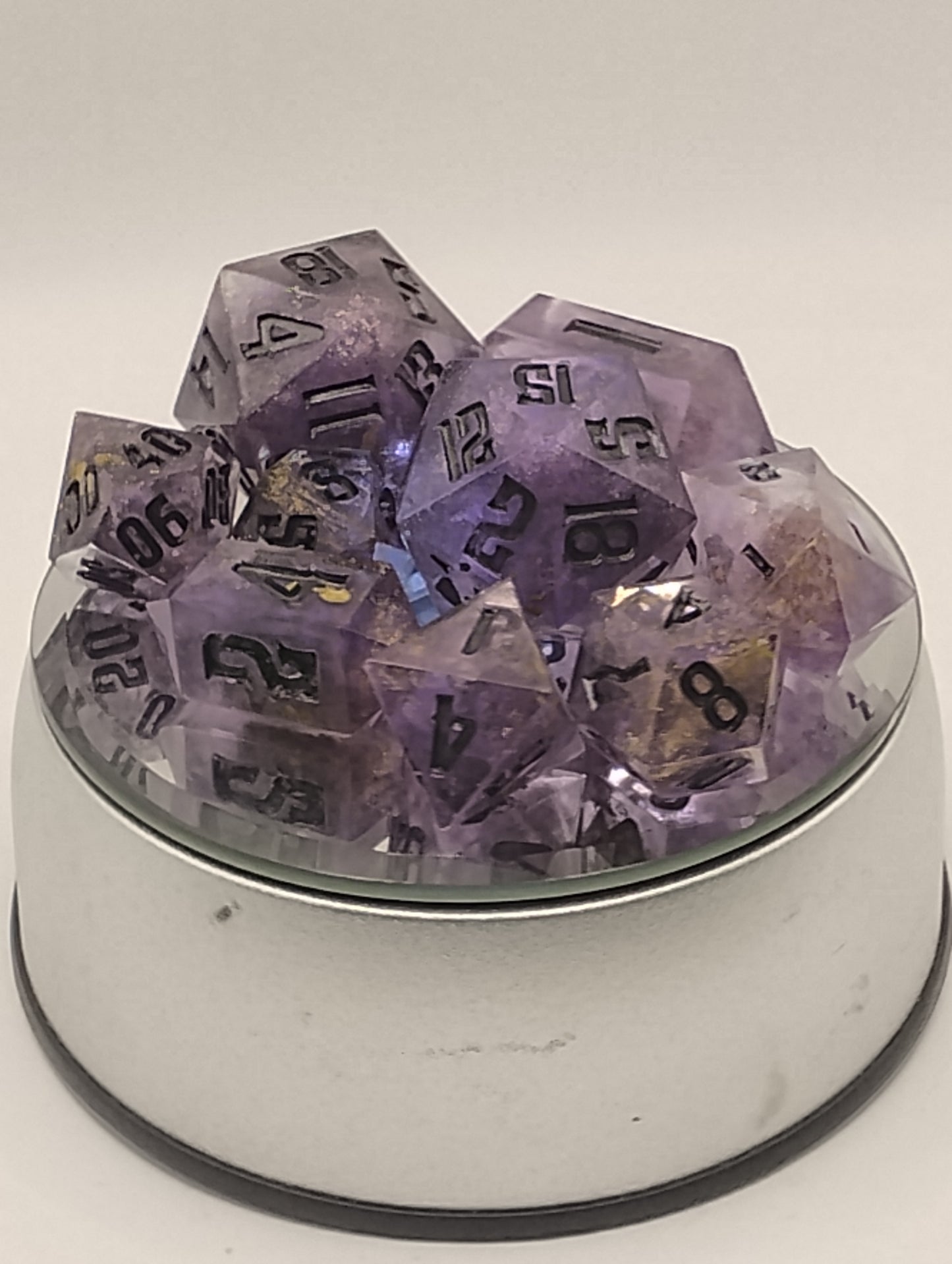 Official Licensed Handmade Dungeon Crawler Carl Dice Set | Purple & Black DCC Dice for Dungeon Crawler Carl, D&D & TTRPGs
