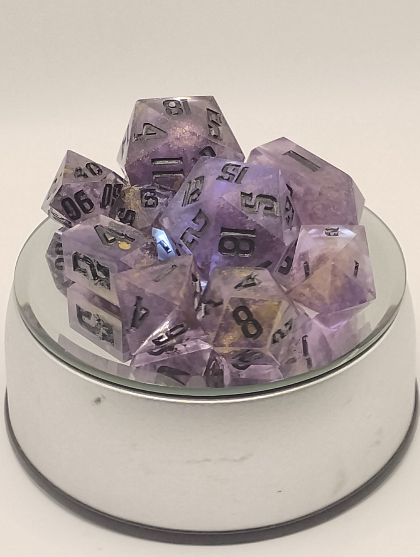 Official Licensed Handmade Dungeon Crawler Carl Dice Set | Purple & Black DCC Dice for Dungeon Crawler Carl, D&D & TTRPGs