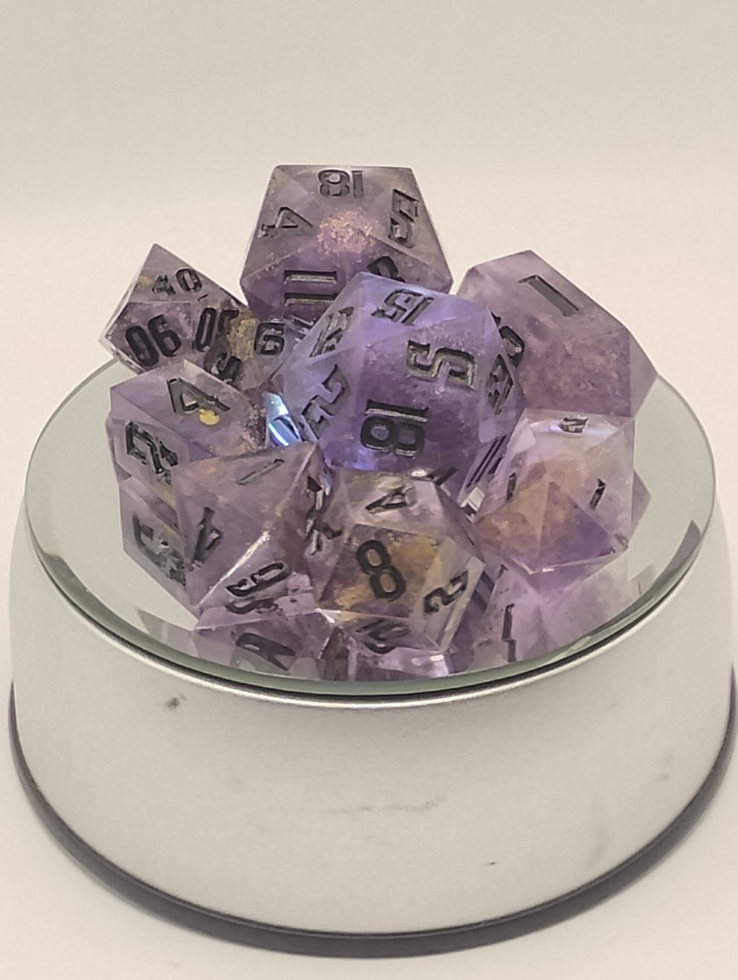 Official Licensed Handmade Dungeon Crawler Carl Dice Set | Purple & Black DCC Dice for Dungeon Crawler Carl, D&D & TTRPGs