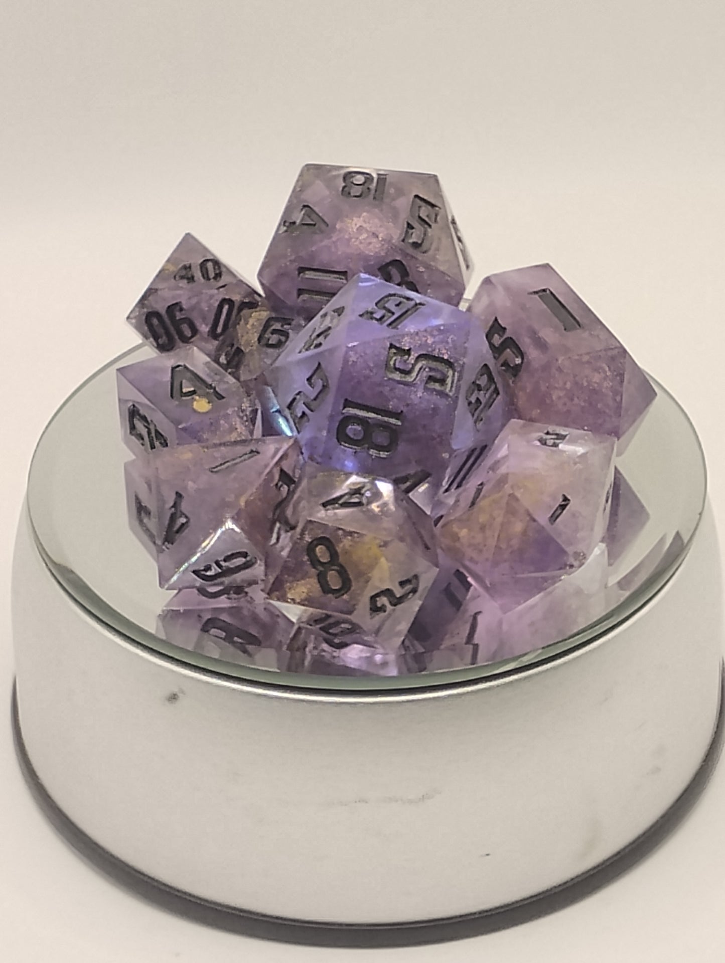 Official Licensed Handmade Dungeon Crawler Carl Dice Set | Purple & Black DCC Dice for Dungeon Crawler Carl, D&D & TTRPGs