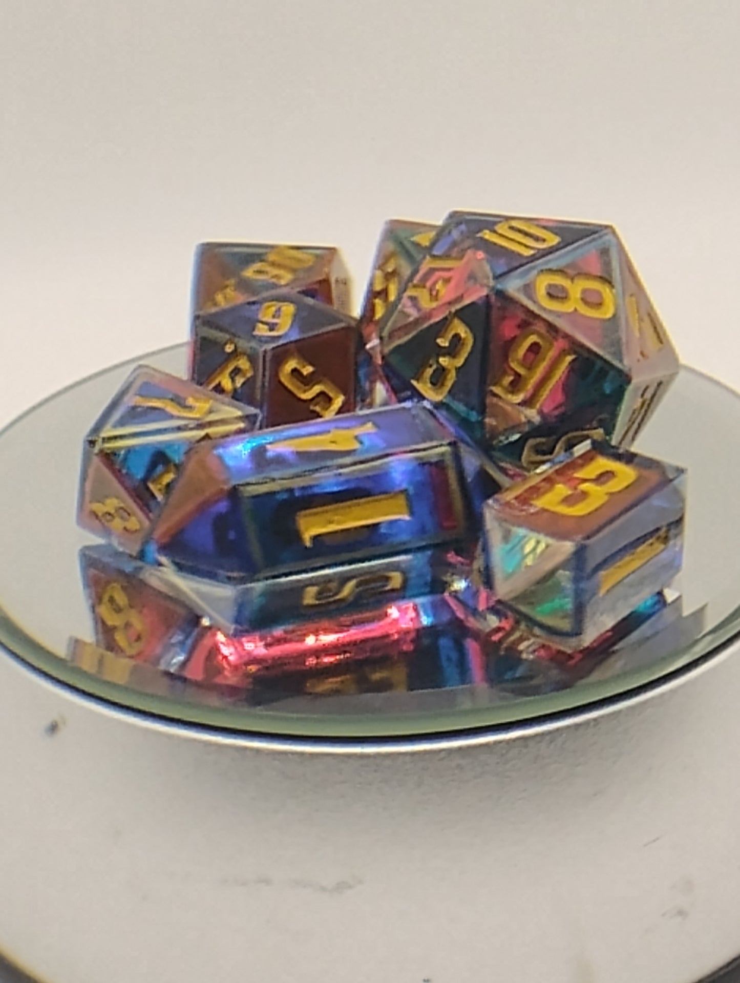 Stained Glass Handmade DnD Dice | Resin Dice | Dark Fantasy TTRPG Dice Set