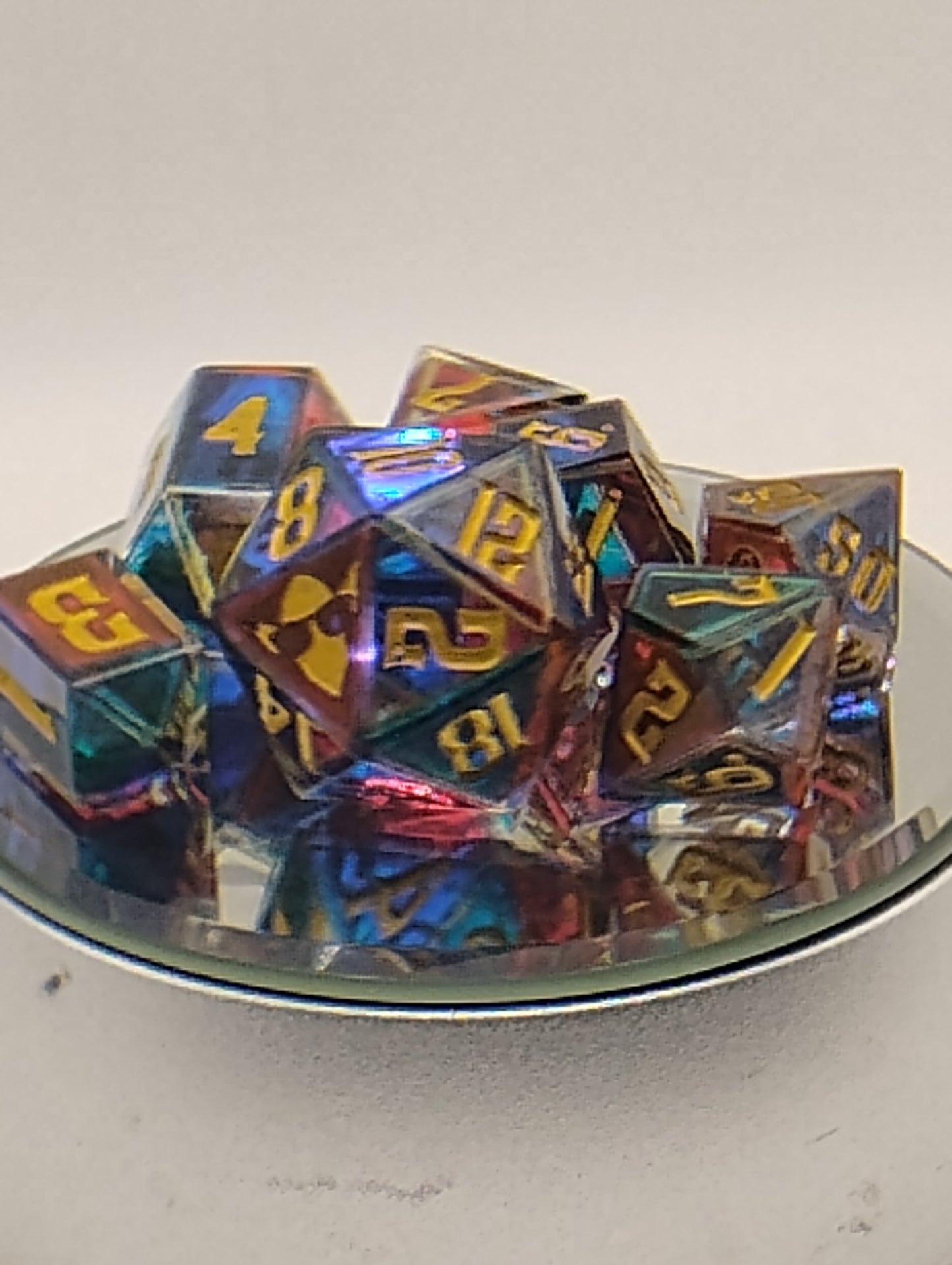 Stained Glass Handmade DnD Dice | Resin Dice | Dark Fantasy TTRPG Dice Set