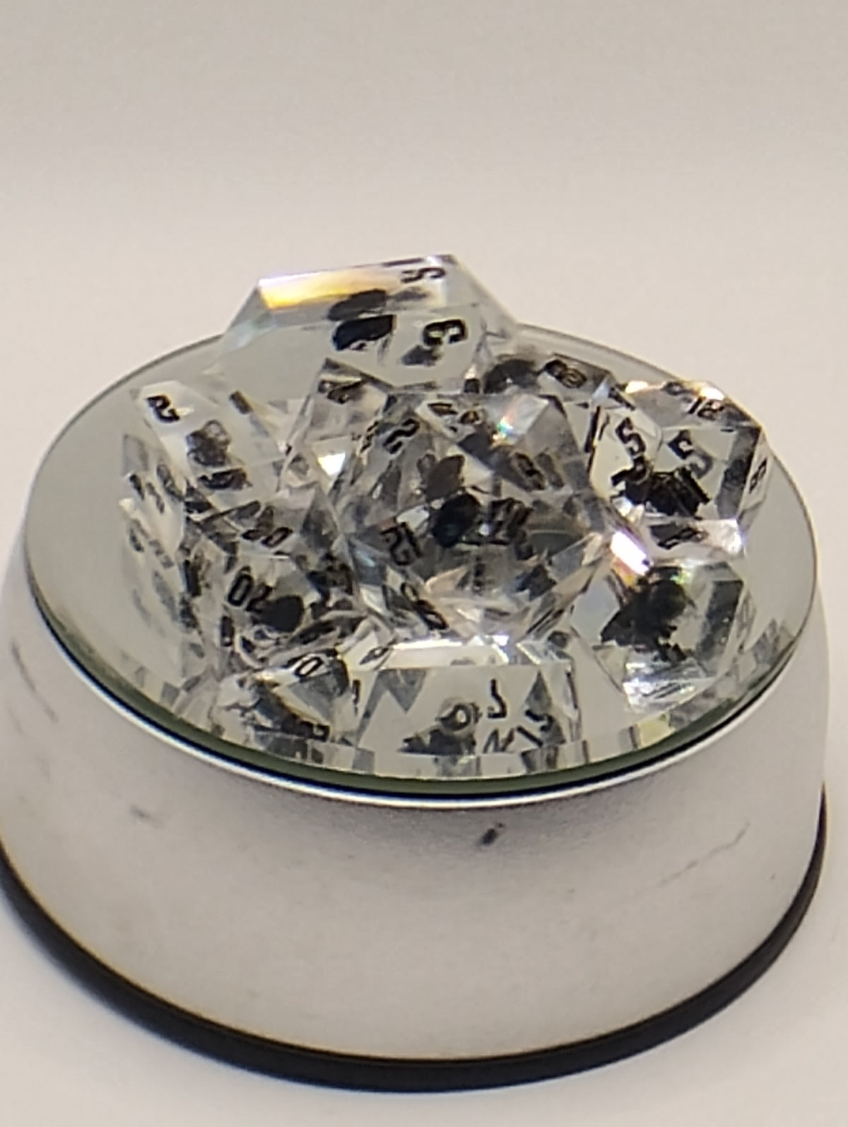 Shoo Fly | Handmade Clear D&D Dice with Real Dead Flies | Black Ink TTRPG Dice | Dungeons and Dragons Dice