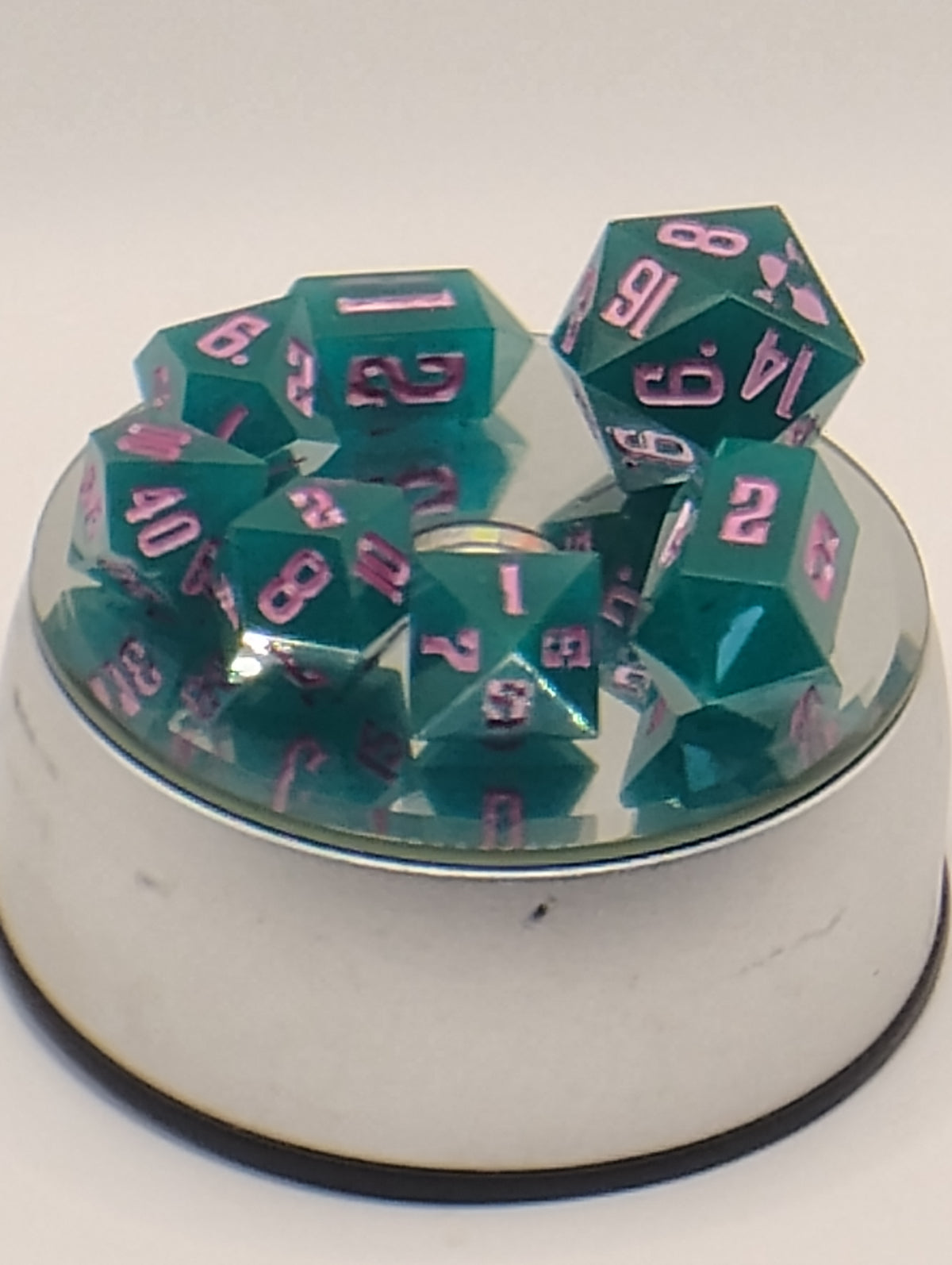 Hyper Color Change | Handmade TTRPG Dice with Pink Ink | Color Changing Dungeons & Dragons Dice