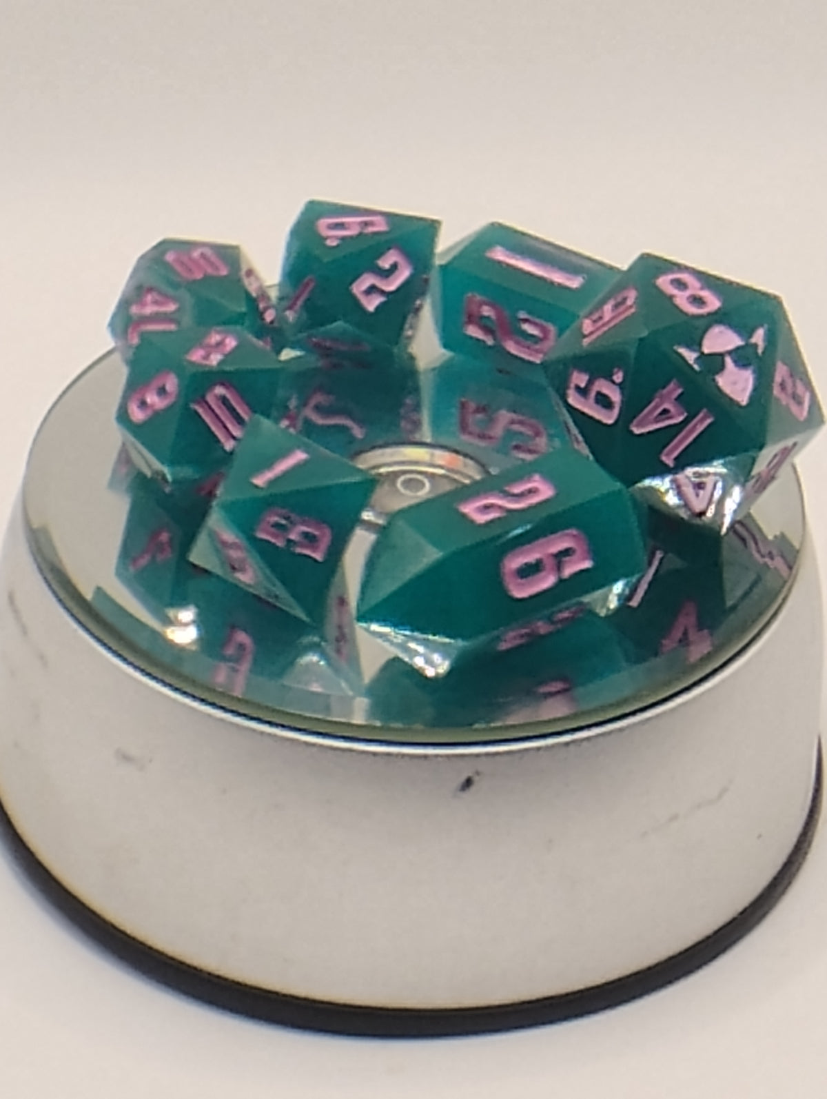 Hyper Color Change | Handmade TTRPG Dice with Pink Ink | Color Changing Dungeons & Dragons Dice