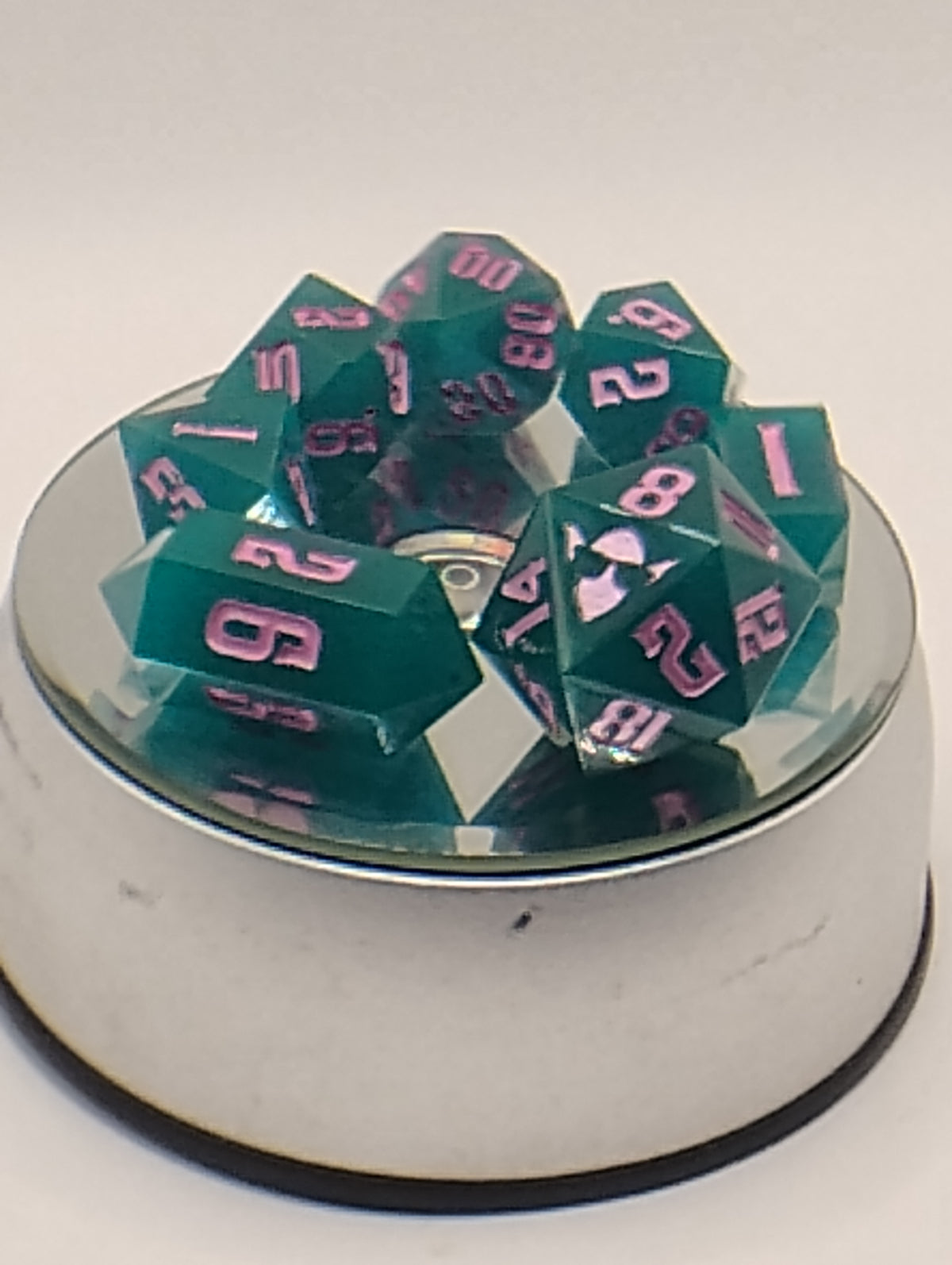 Hyper Color Change | Handmade TTRPG Dice with Pink Ink | Color Changing Dungeons & Dragons Dice