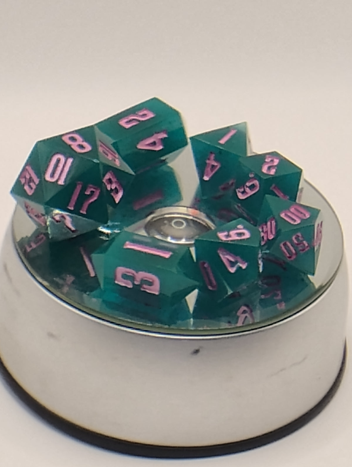 Hyper Color Change | Handmade TTRPG Dice with Pink Ink | Color Changing Dungeons & Dragons Dice