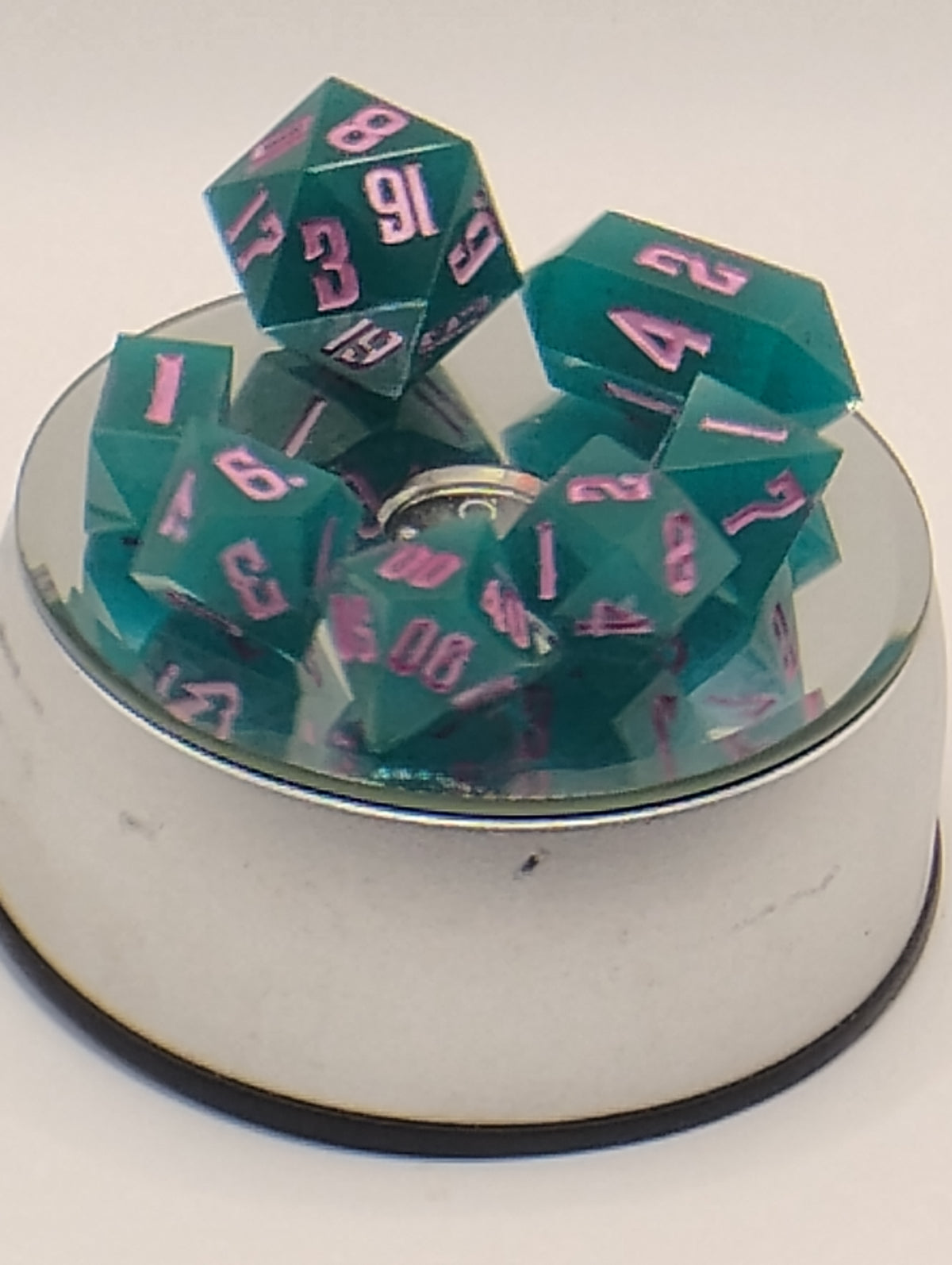 Hyper Color Change | Handmade TTRPG Dice with Pink Ink | Color Changing Dungeons & Dragons Dice