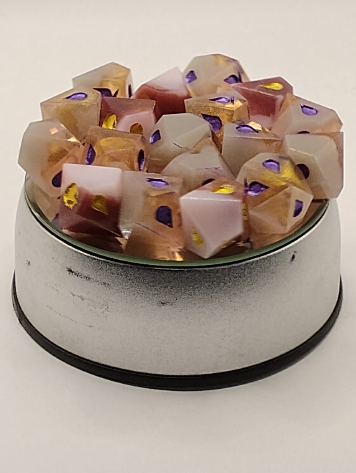 Eternal Masquerade | Handmade White & Amber Vampire: The Masquerade Dice Set | Gold Ink TTRPG RPG Dice | Gothic Dark Fantasy Dice